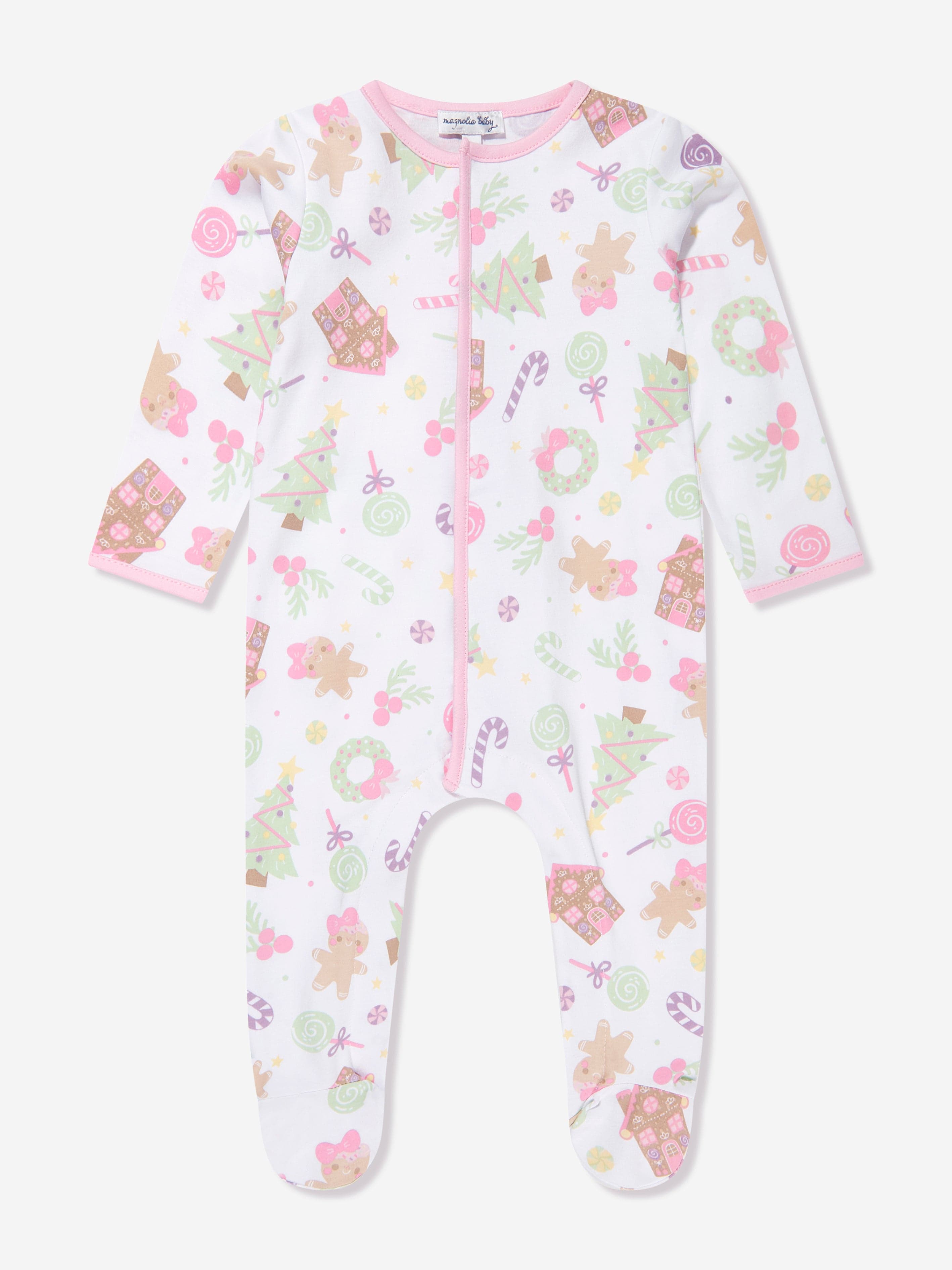 Magnolia Baby Baby Girls Sweet Gingerbread Babygrow in Pink