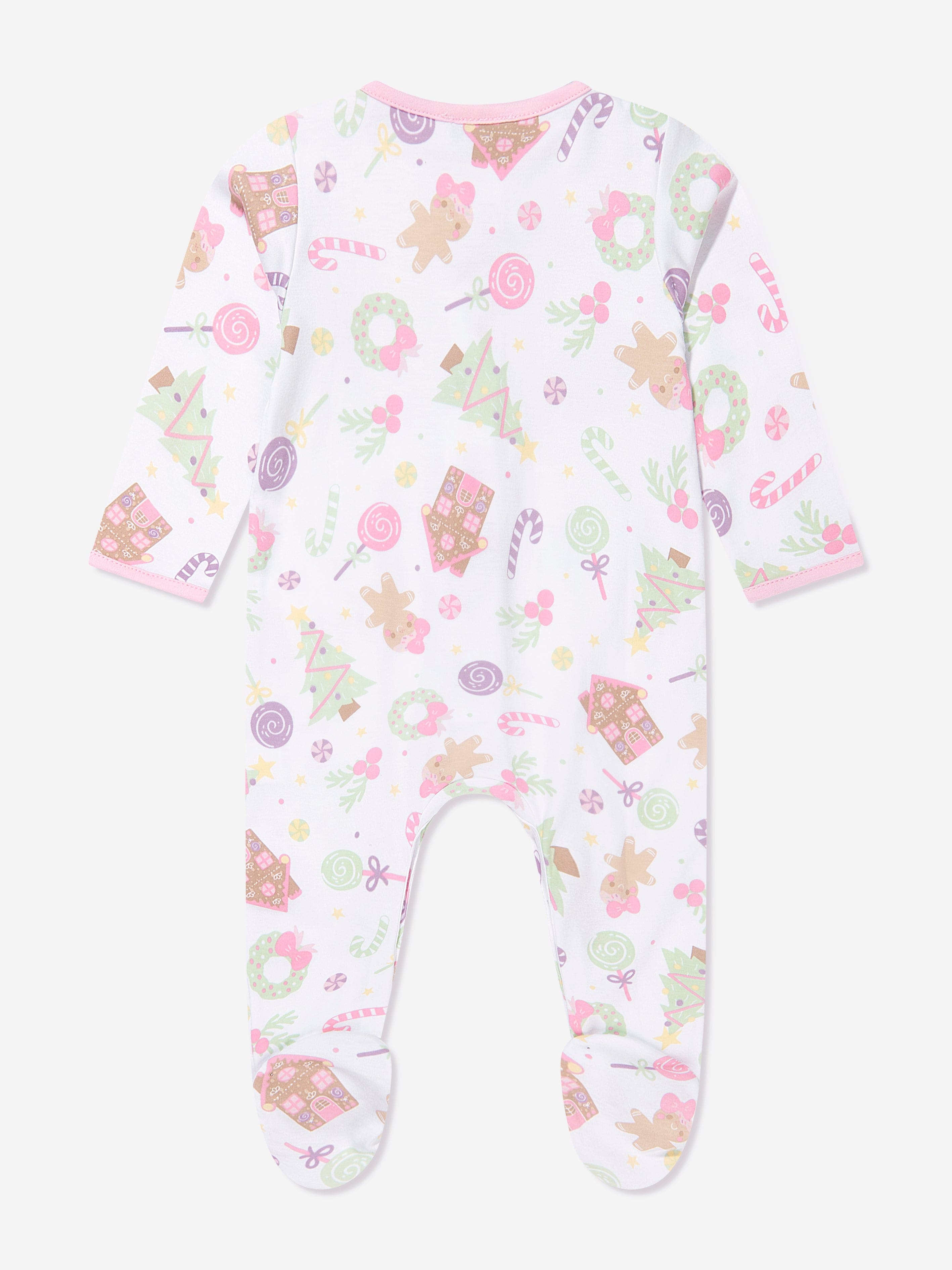 Magnolia Baby Baby Girls Sweet Gingerbread Babygrow in Pink