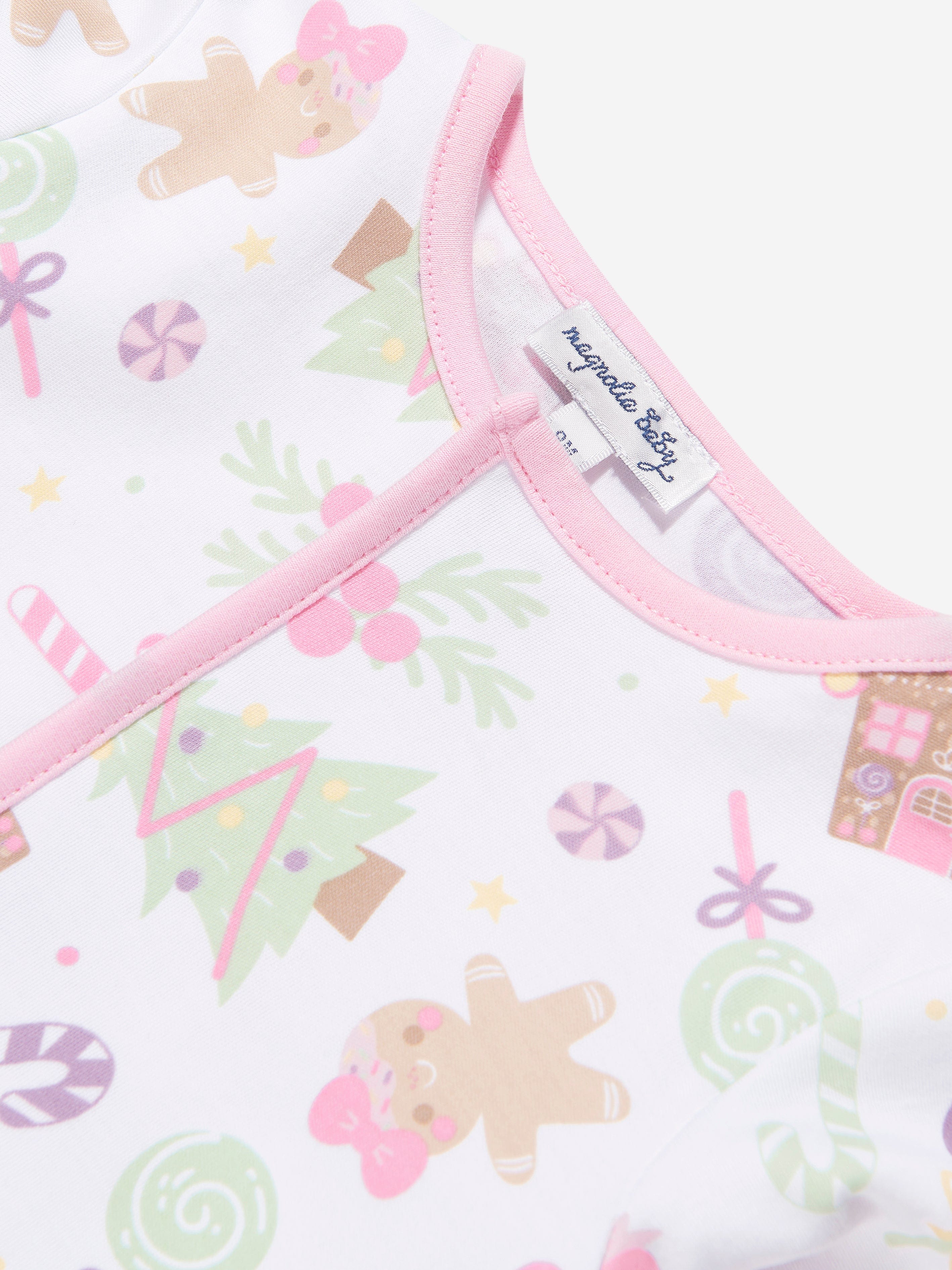 Magnolia Baby Baby Girls Sweet Gingerbread Babygrow in Pink