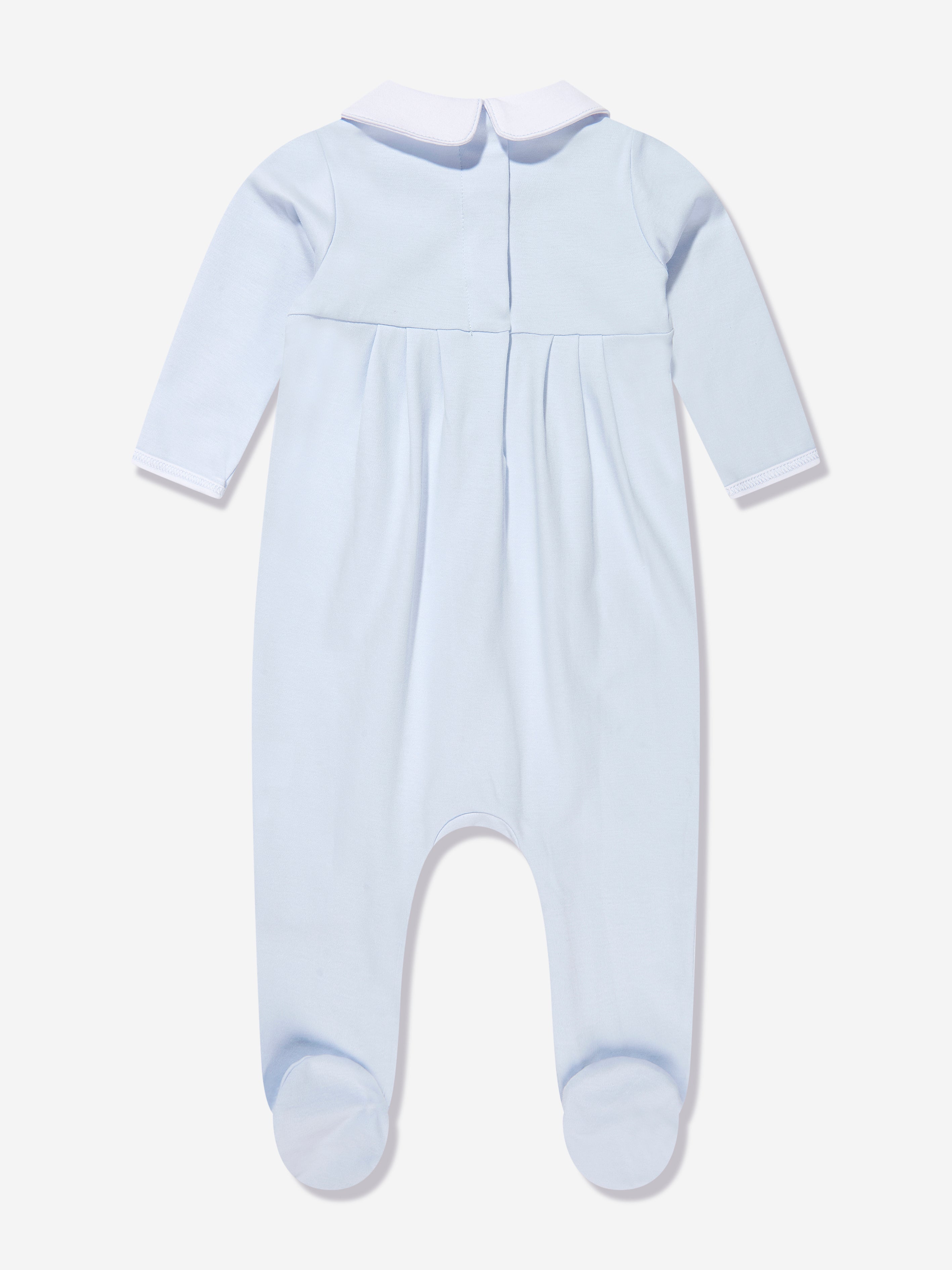 Magnolia Baby Baby Boys Sweet Gingerbread Collared Babygrow in Blue