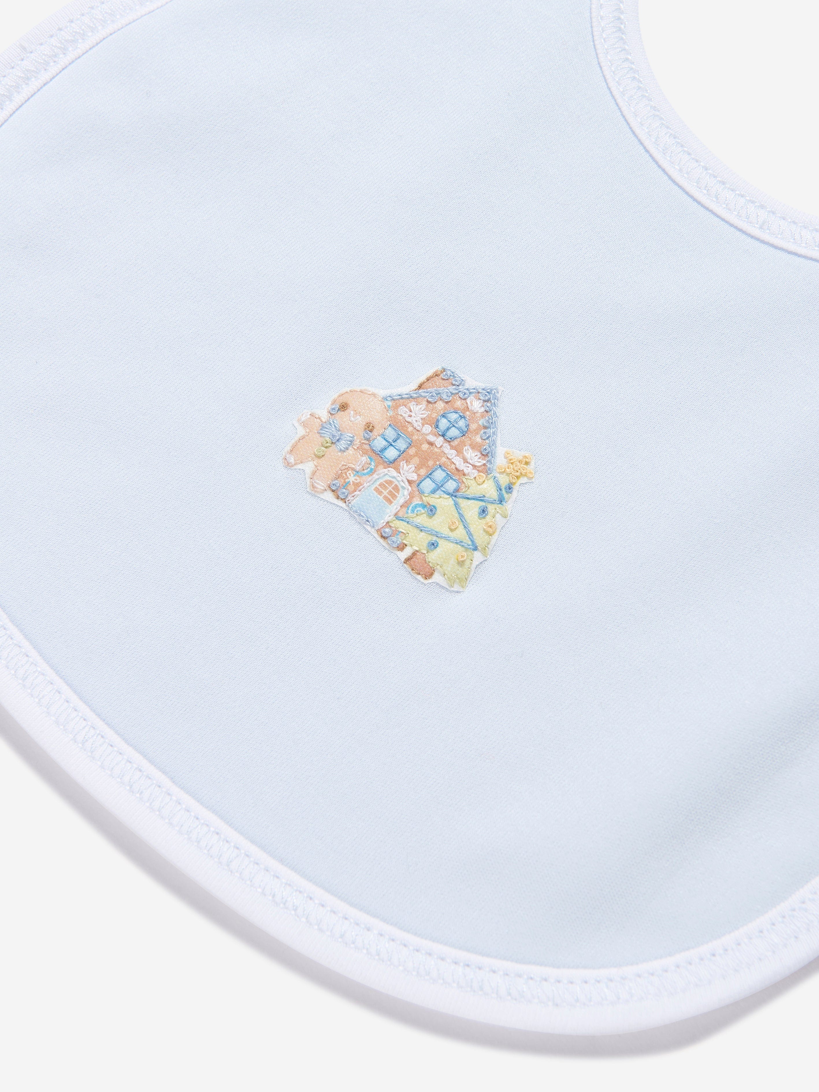 Magnolia Baby Baby Boys Sweet Gingerbread Embroidered Bib in Blue