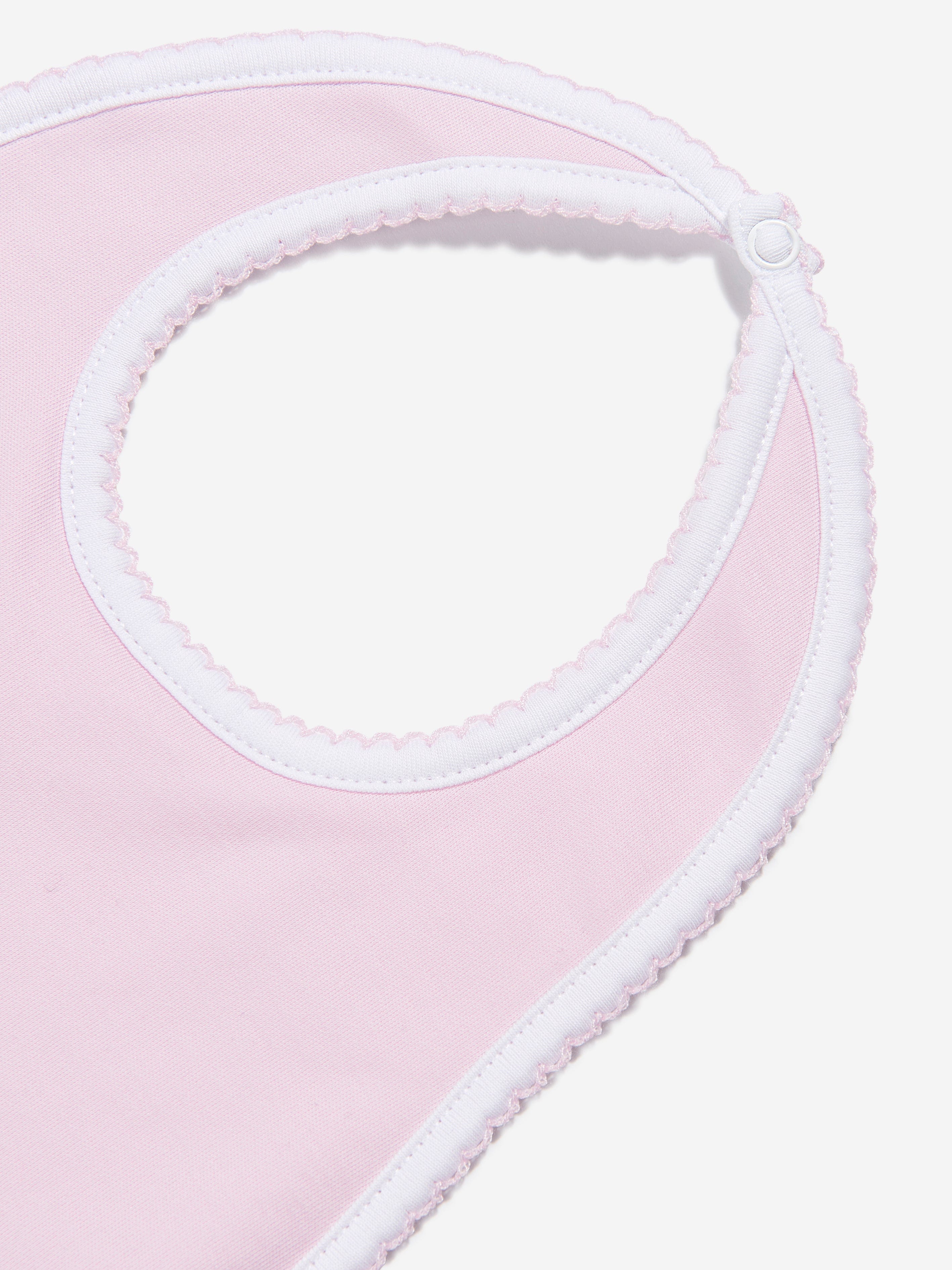 Magnolia Baby Baby Girls Sweet Gingerbread Embroidered Bib in Pink