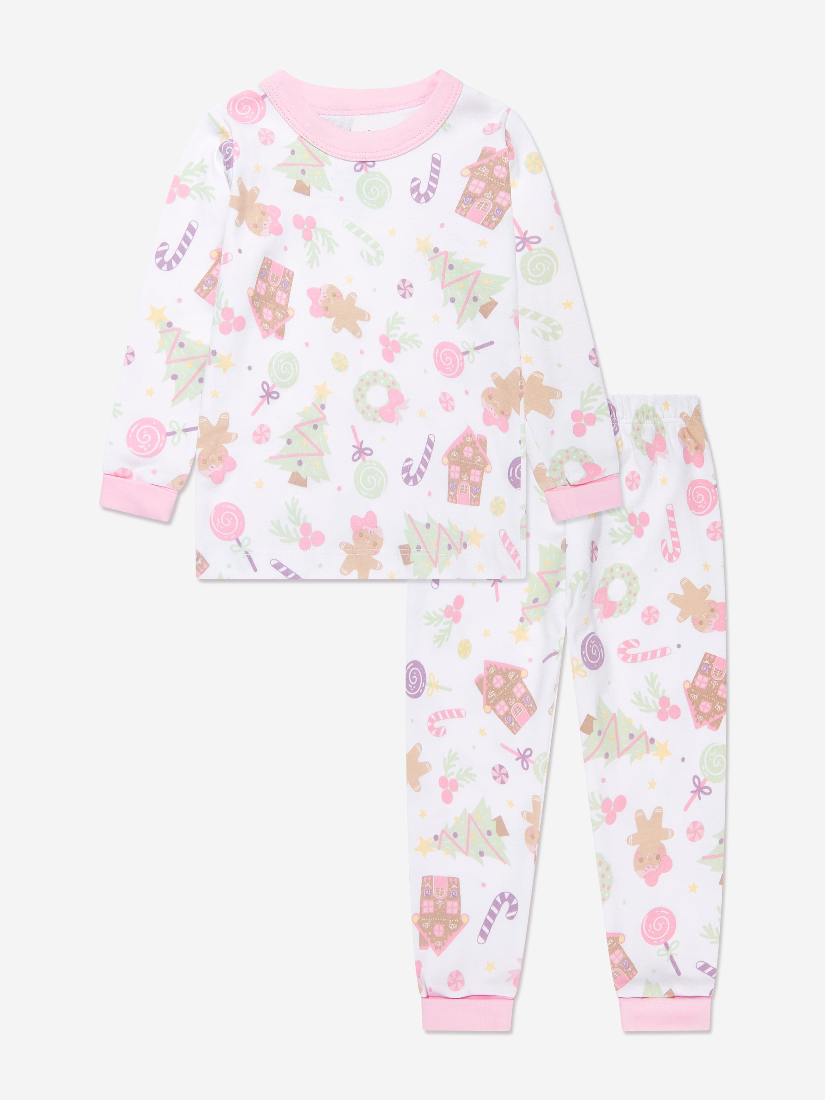 Magnolia Baby Girls Sweet Gingerbread Long Pyjamas in Pink