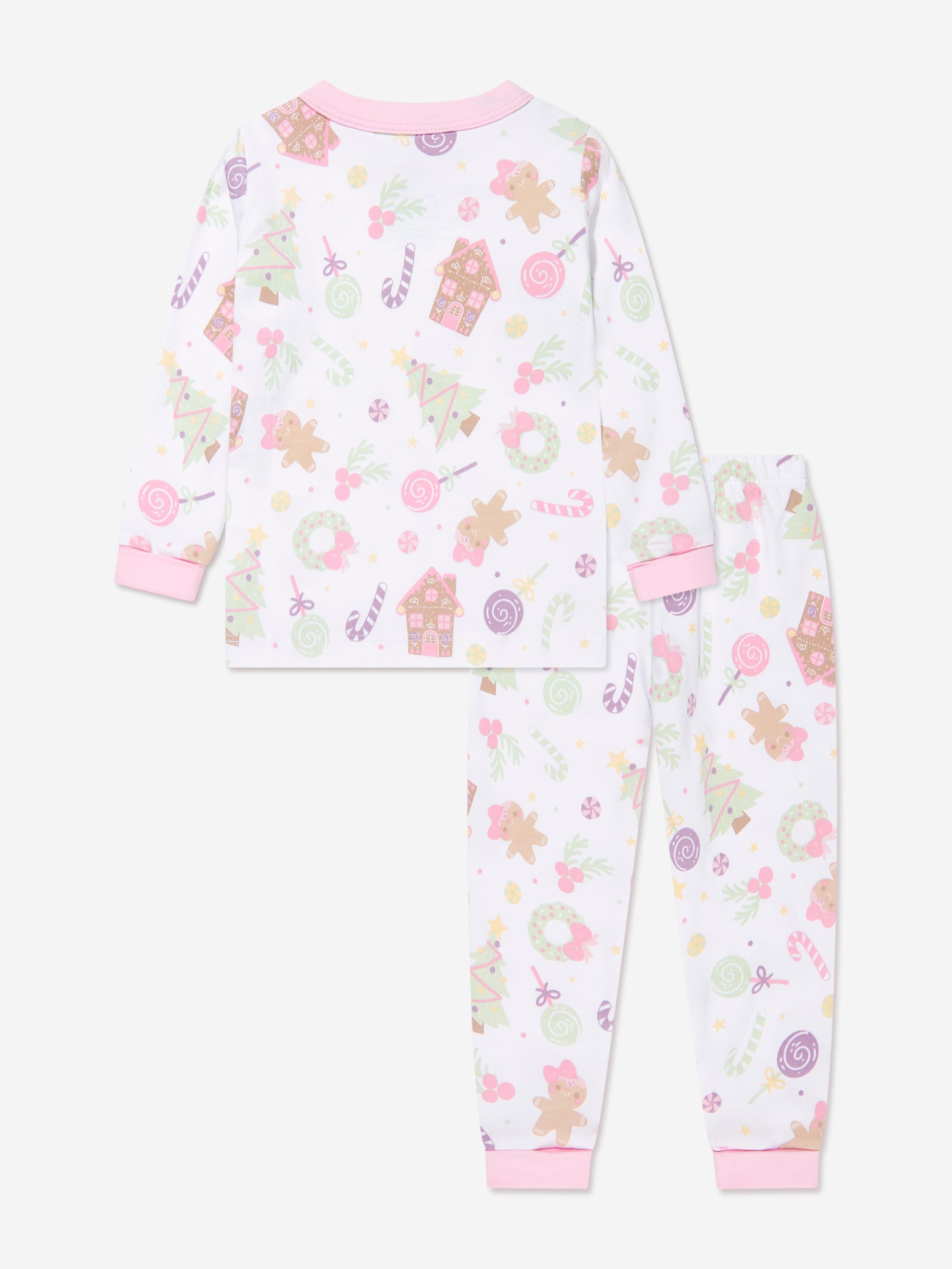 Magnolia Baby Girls Sweet Gingerbread Long Pyjamas in Pink