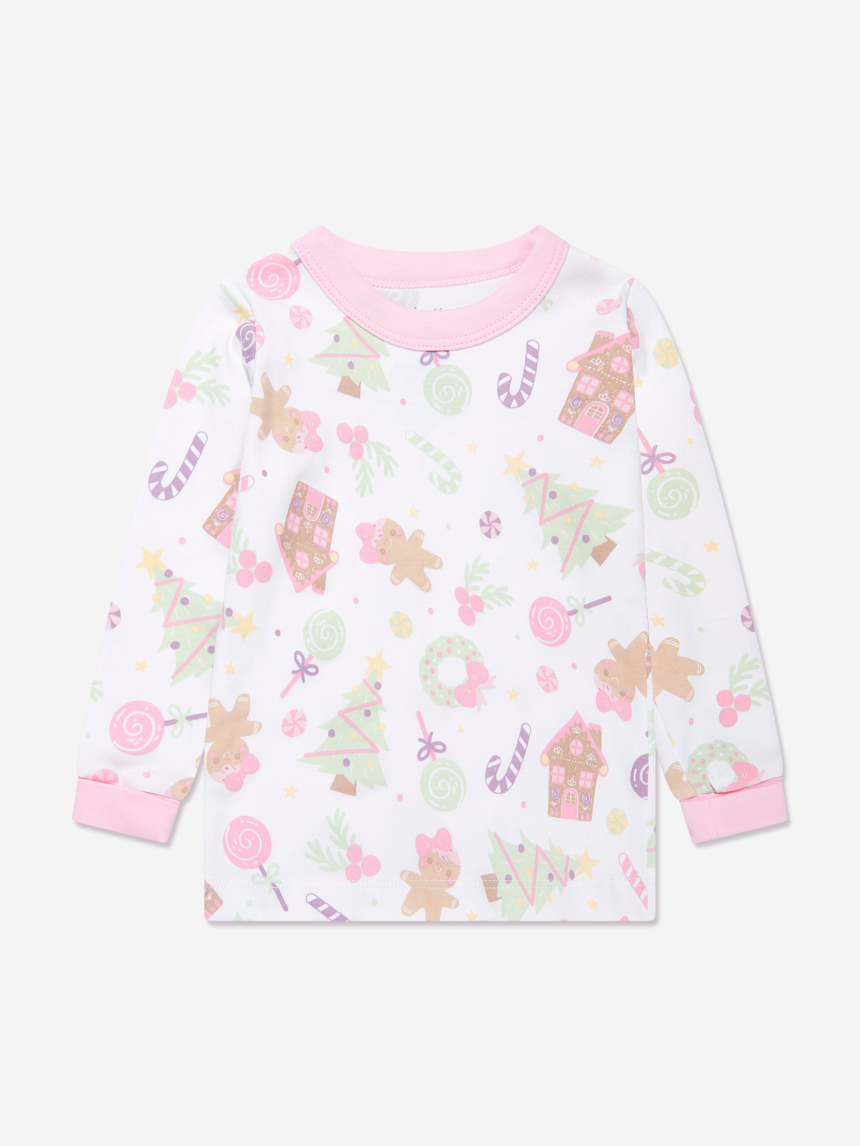 Magnolia Baby Girls Sweet Gingerbread Long Pyjamas in Pink