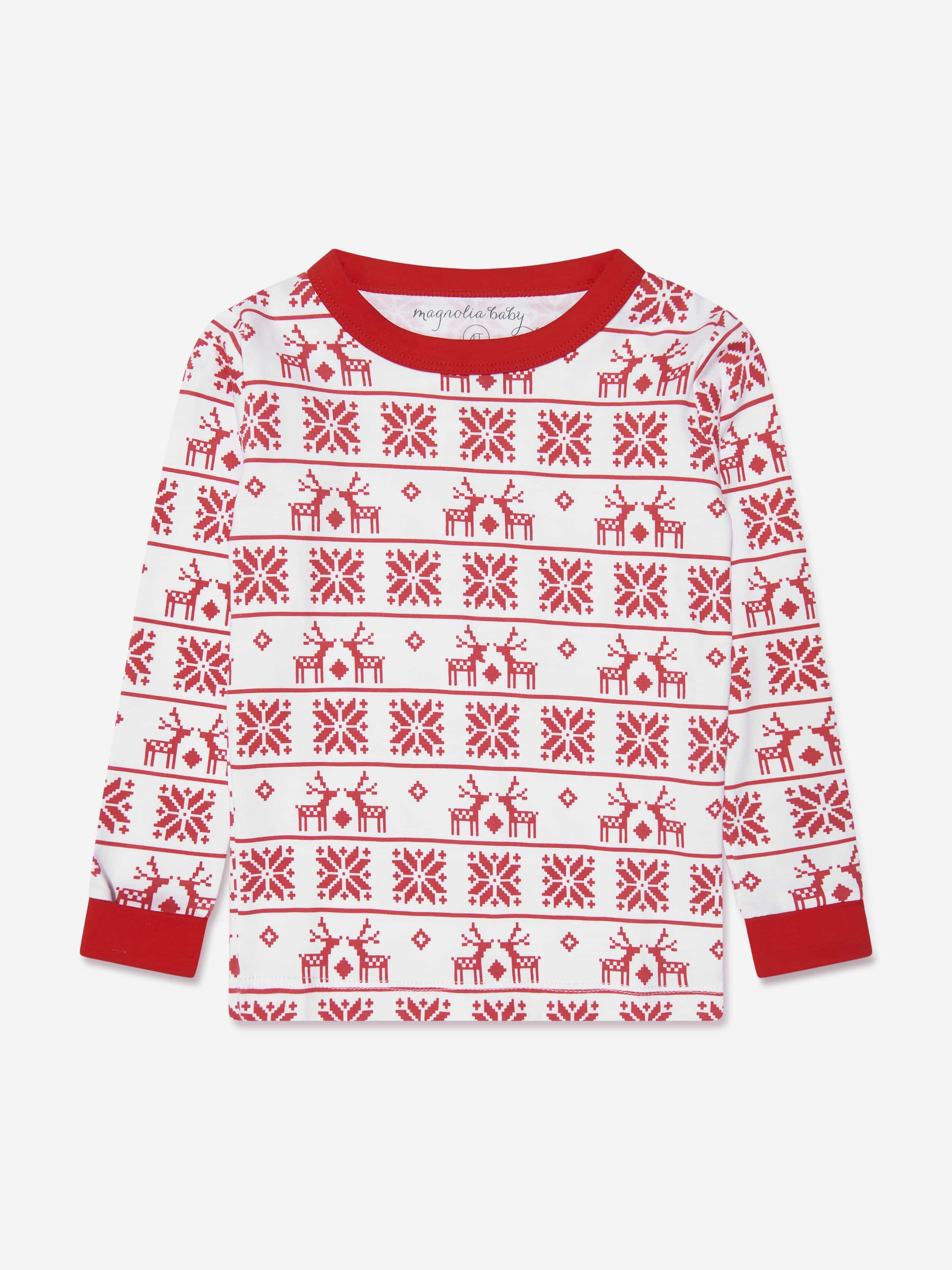 Magnolia Baby Kids Fair Isle Long Pyjamas in Red