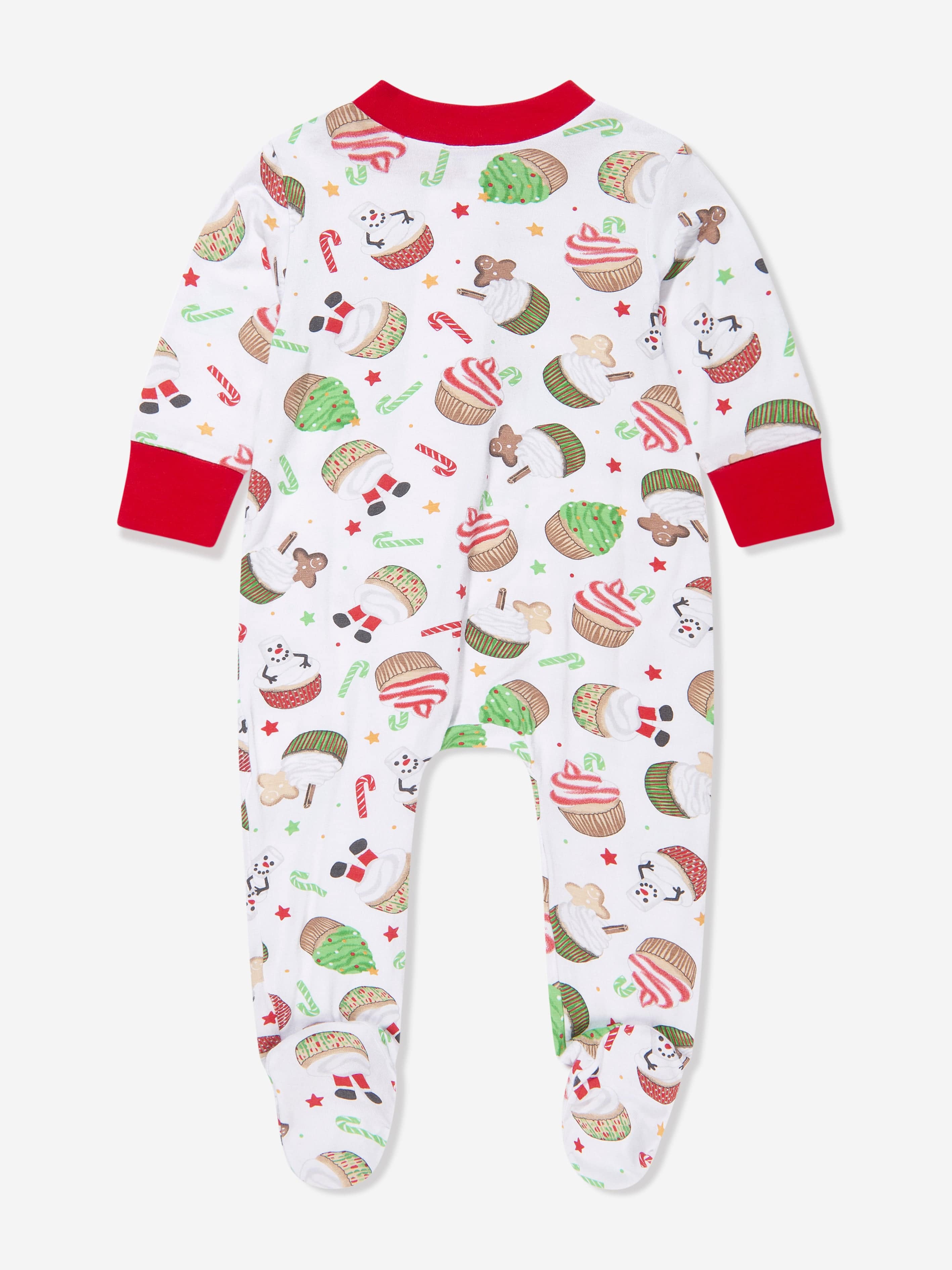 Magnolia Baby Baby Festive Cupcakes Zipper Babygrow in White