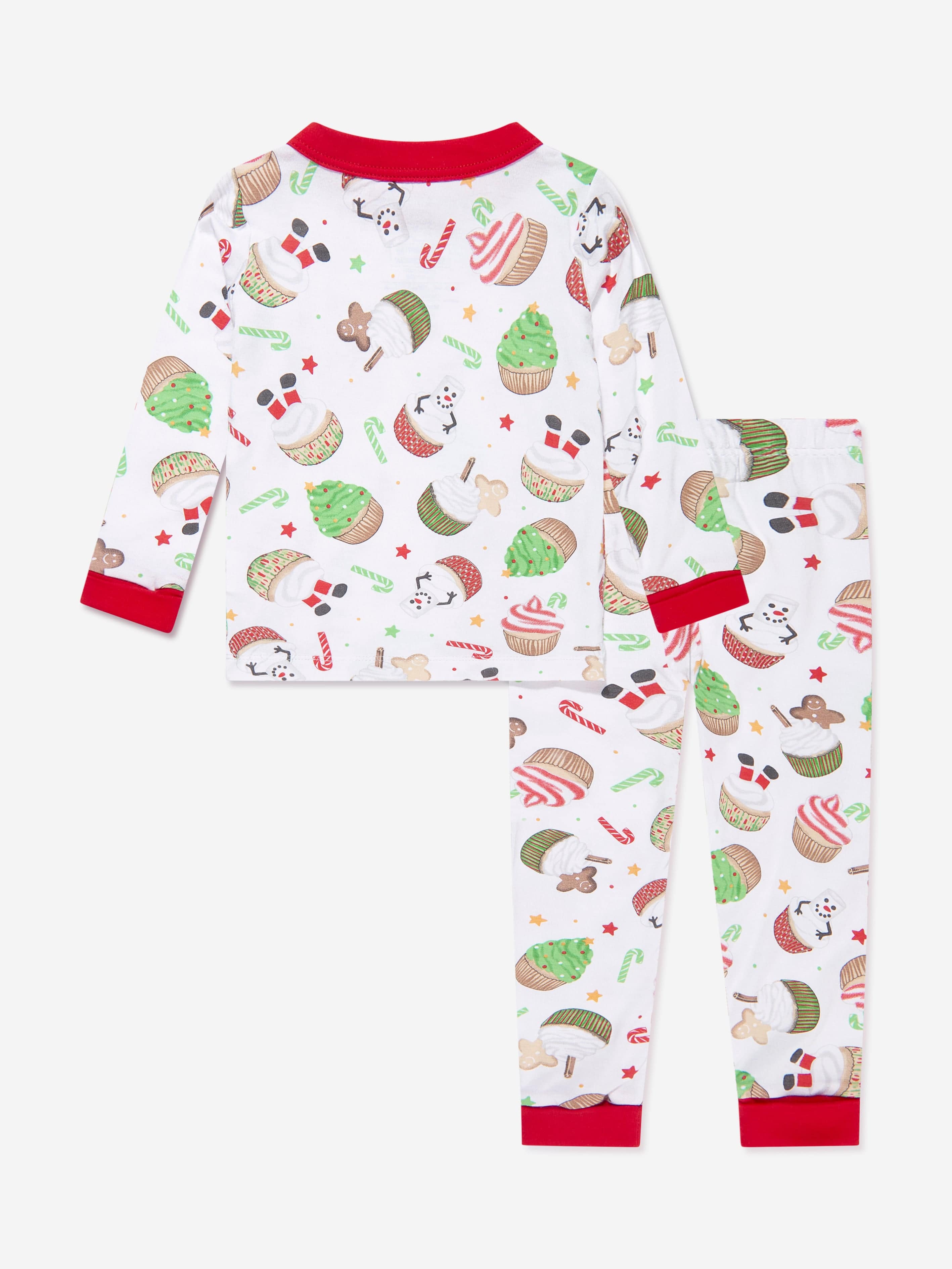 Magnolia Baby Kids Festive Cupcakes Long Pyjamas in White