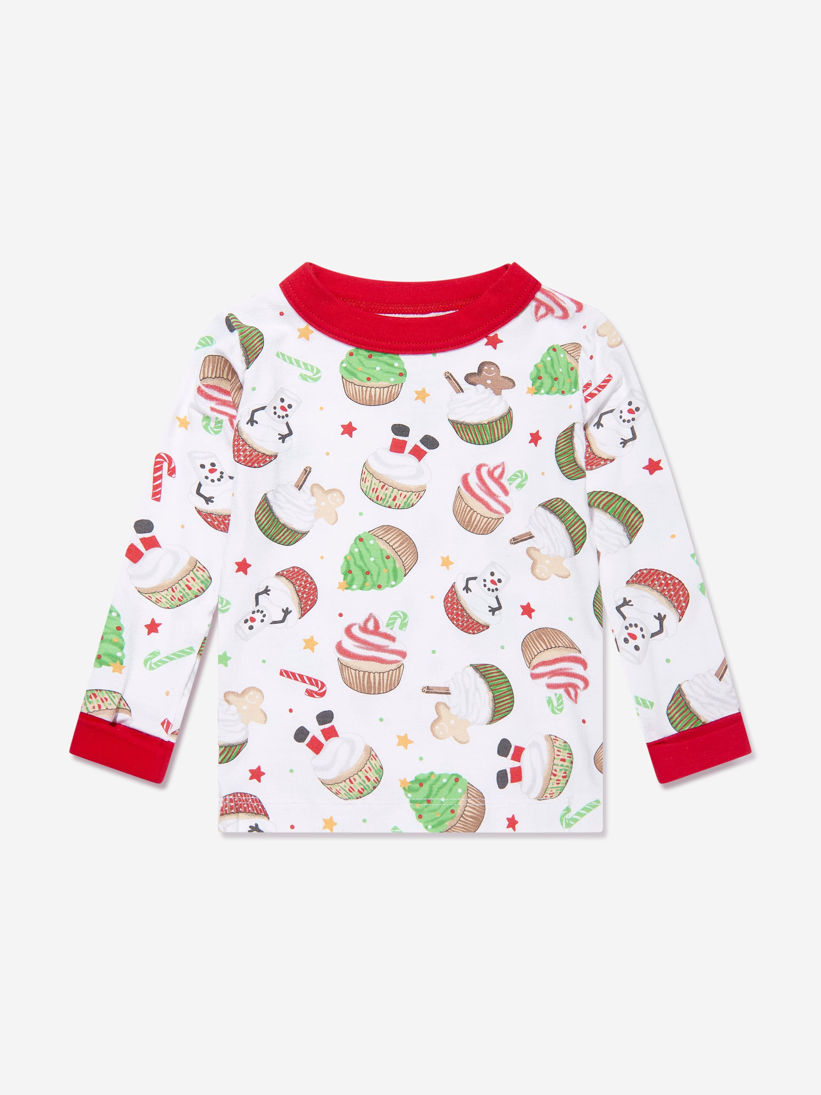 Magnolia Baby Kids Festive Cupcakes Long Pyjamas in White