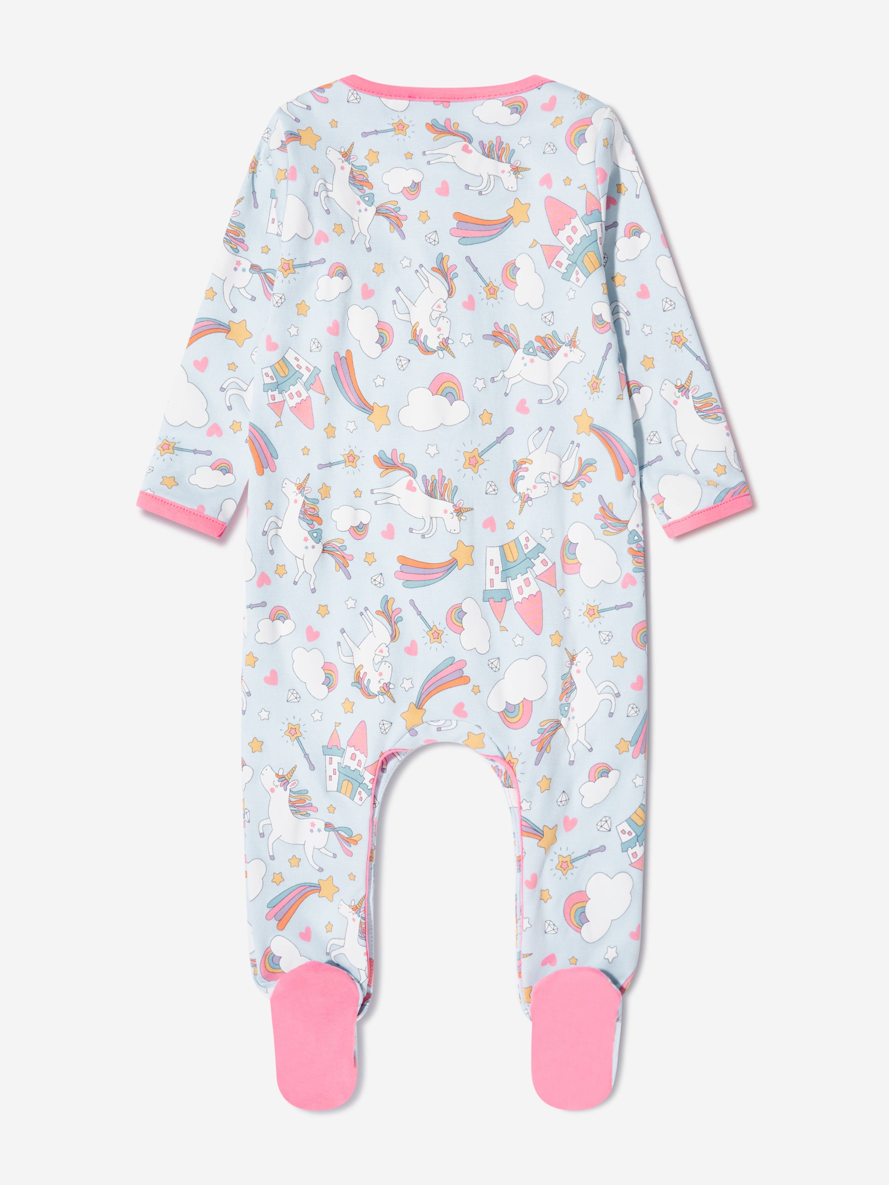 Magnolia Baby Baby Girls Dreamy Unicorns Babygrow in Pink