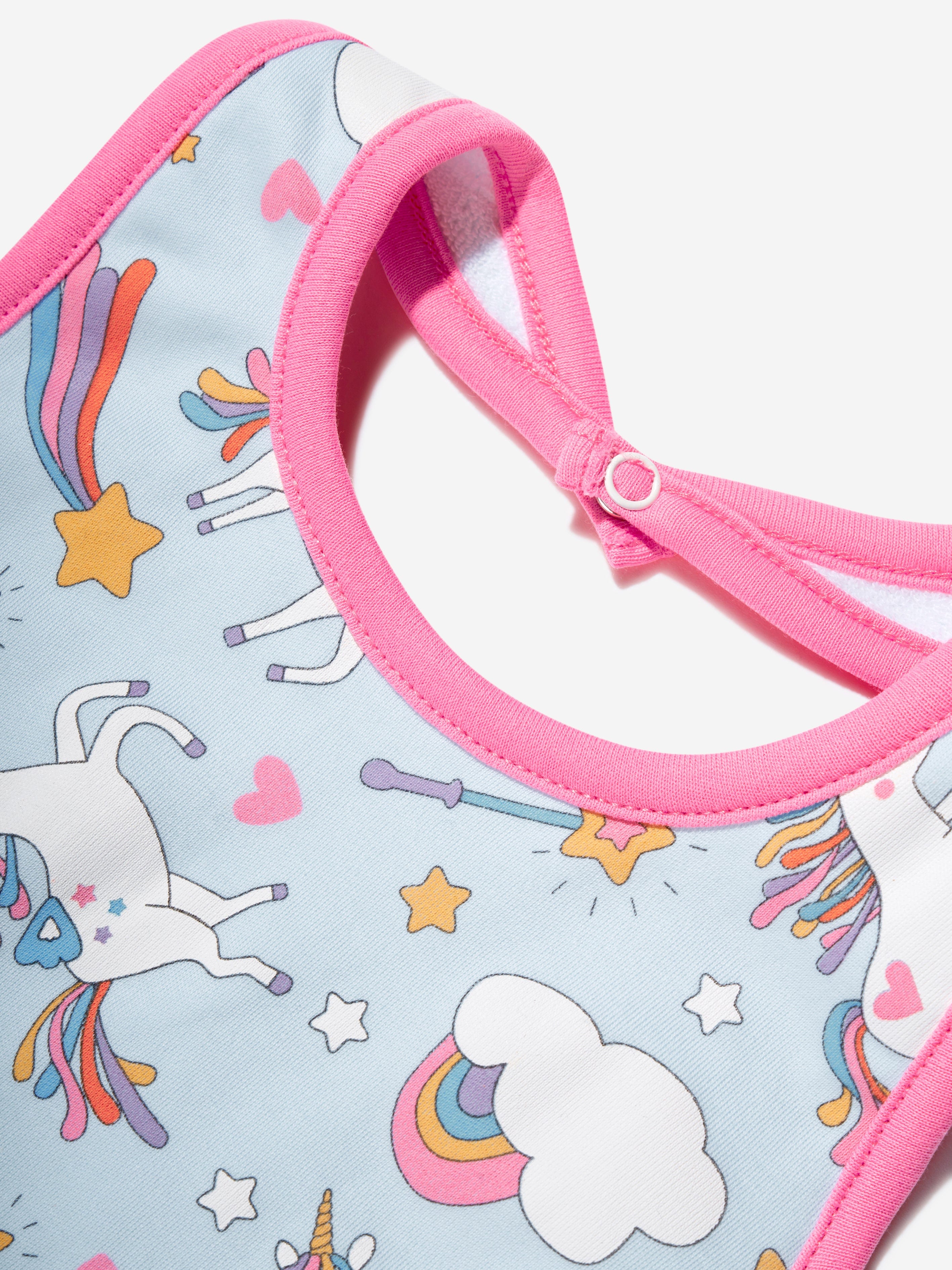 Magnolia Baby Baby Girls Dreamy Unicorns Bib in Pink