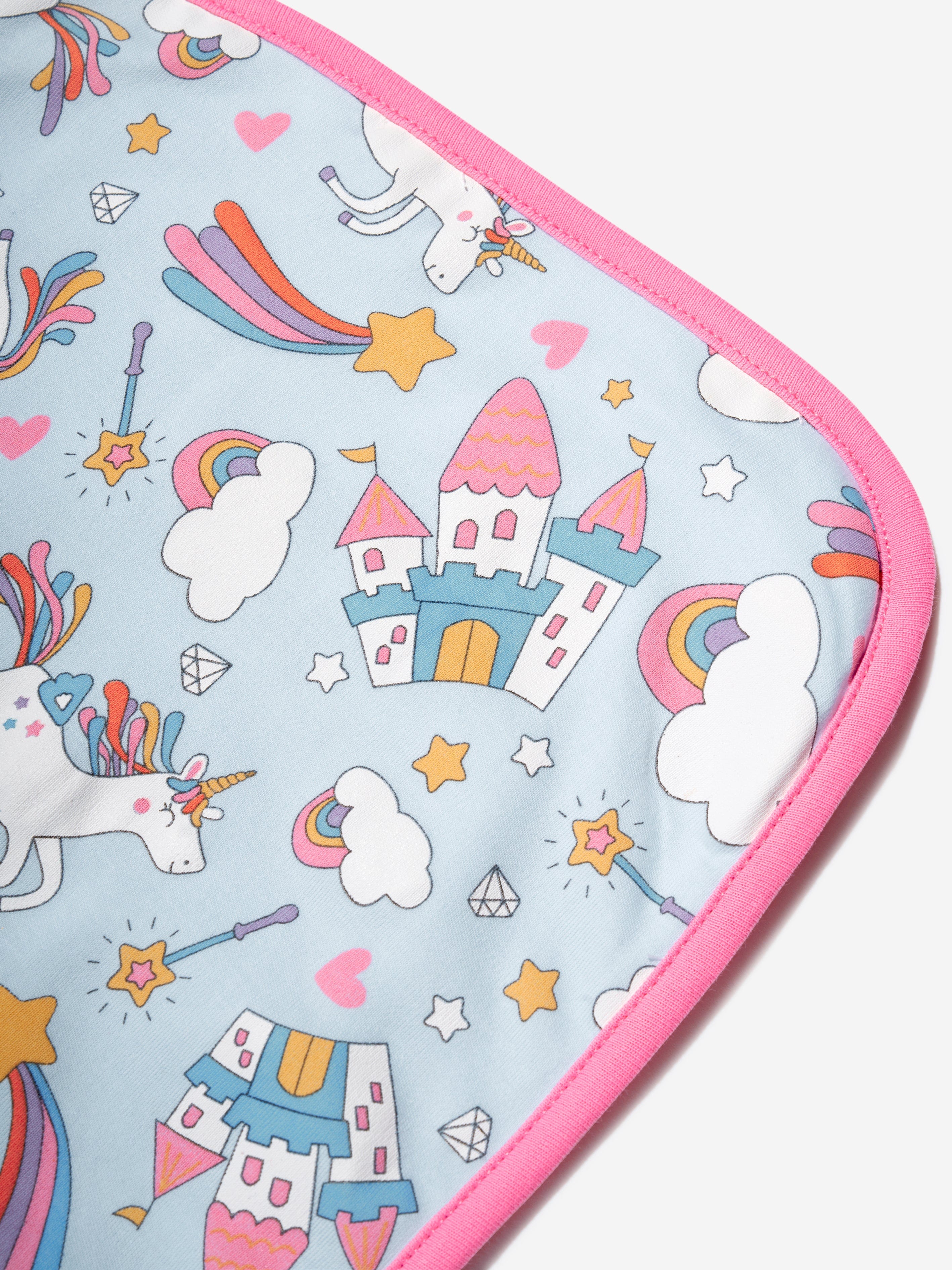 Magnolia Baby Baby Girls Dreamy Unicorns Burp Cloth in Pink