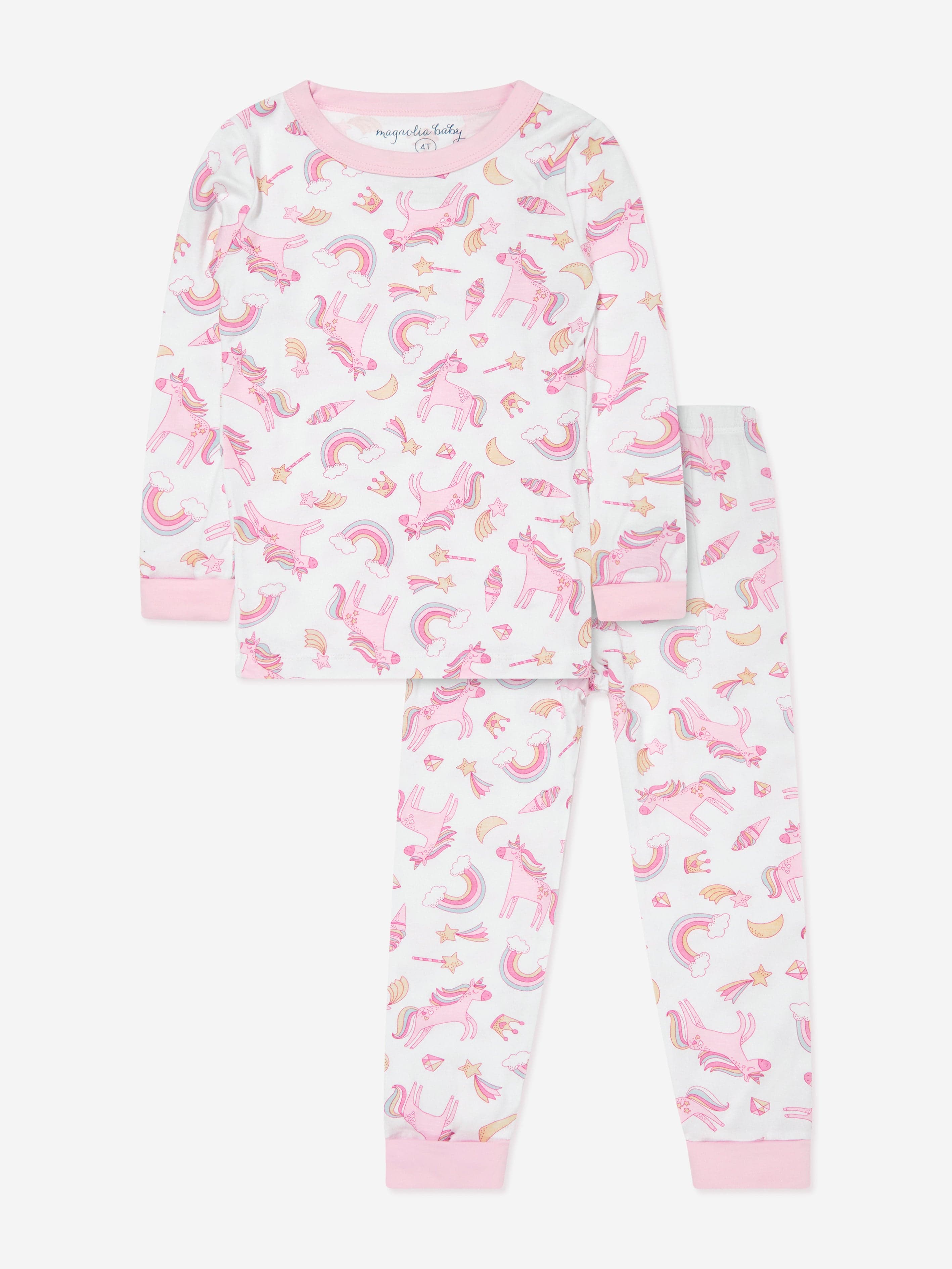 Magnolia Baby Girls Believe In Magic Printed Pyjamas in White