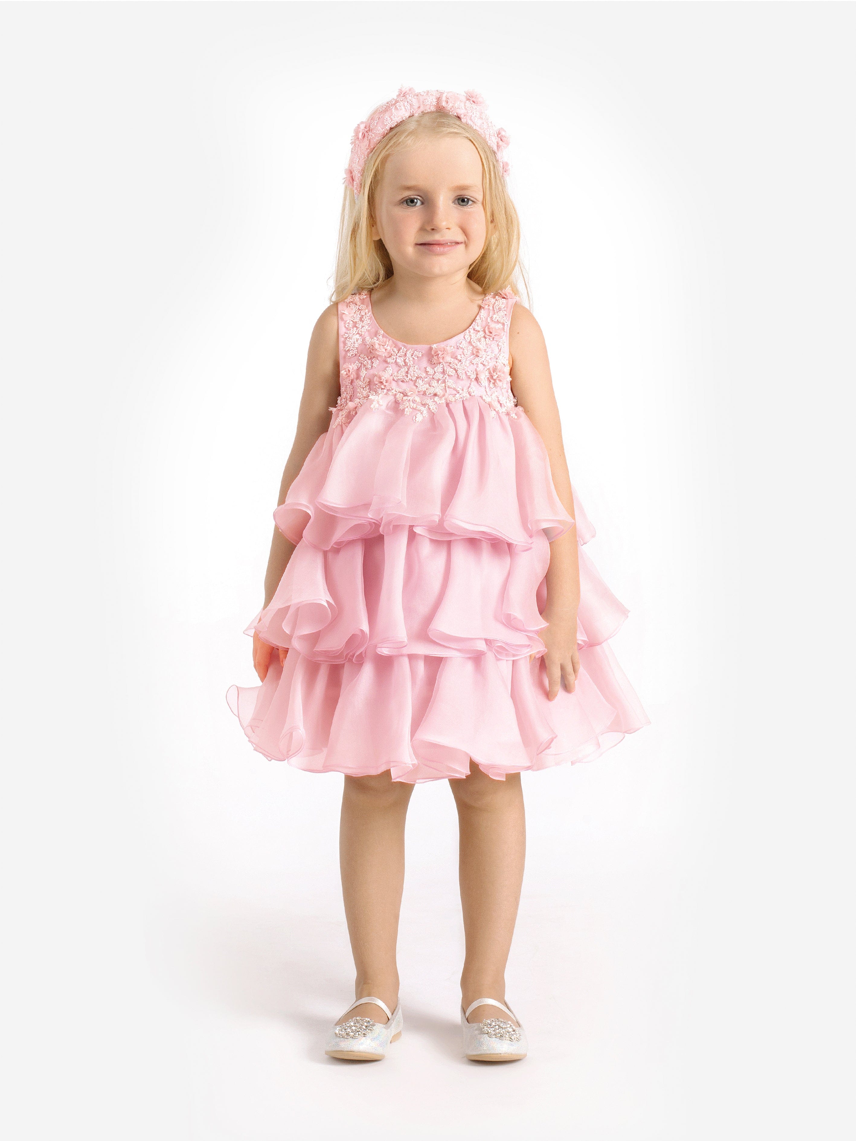 Maison Ava Girls Lumi Dress in Misty Lavender