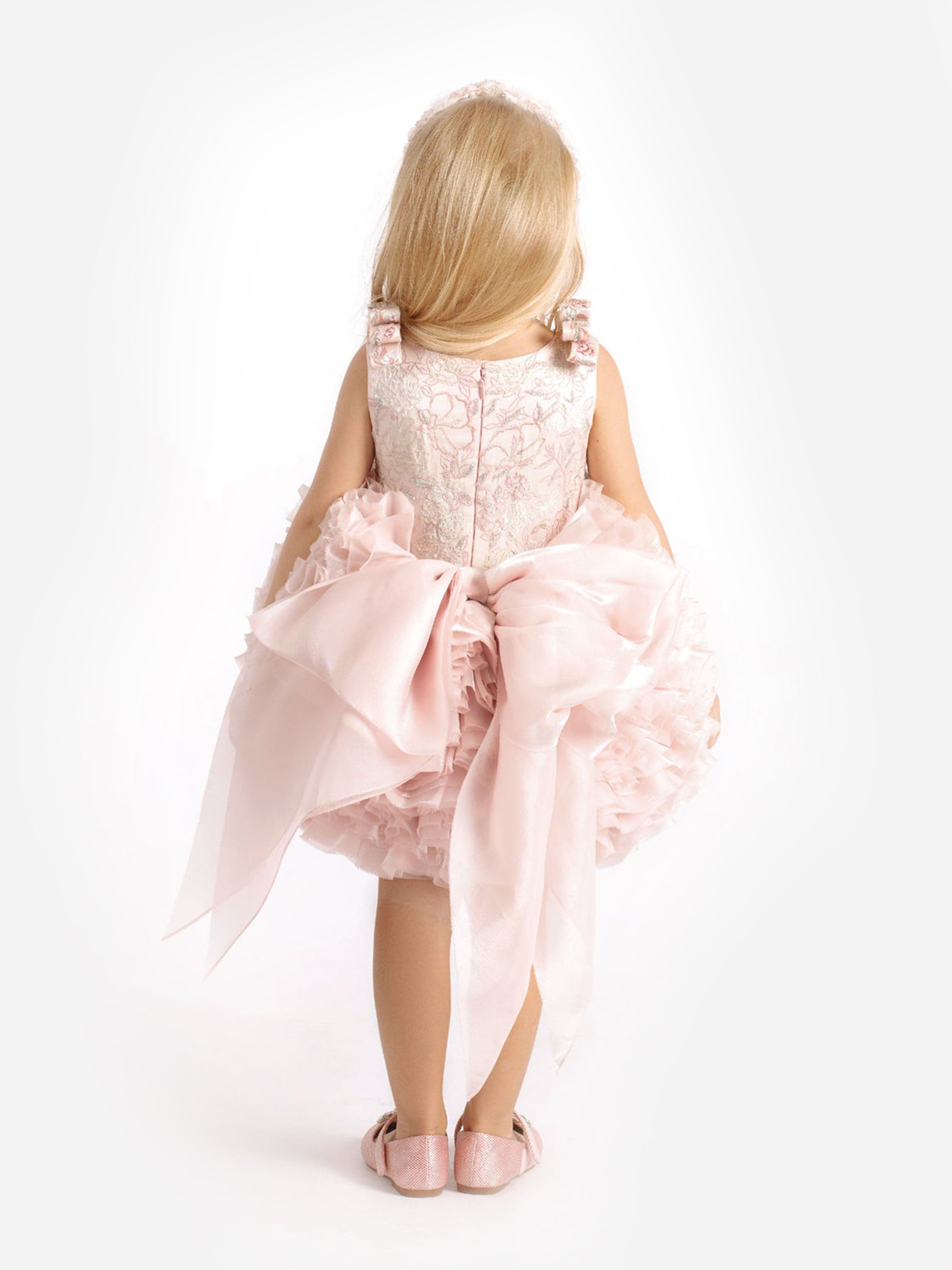 Maison Ava Girls Pomme Dress in Blush