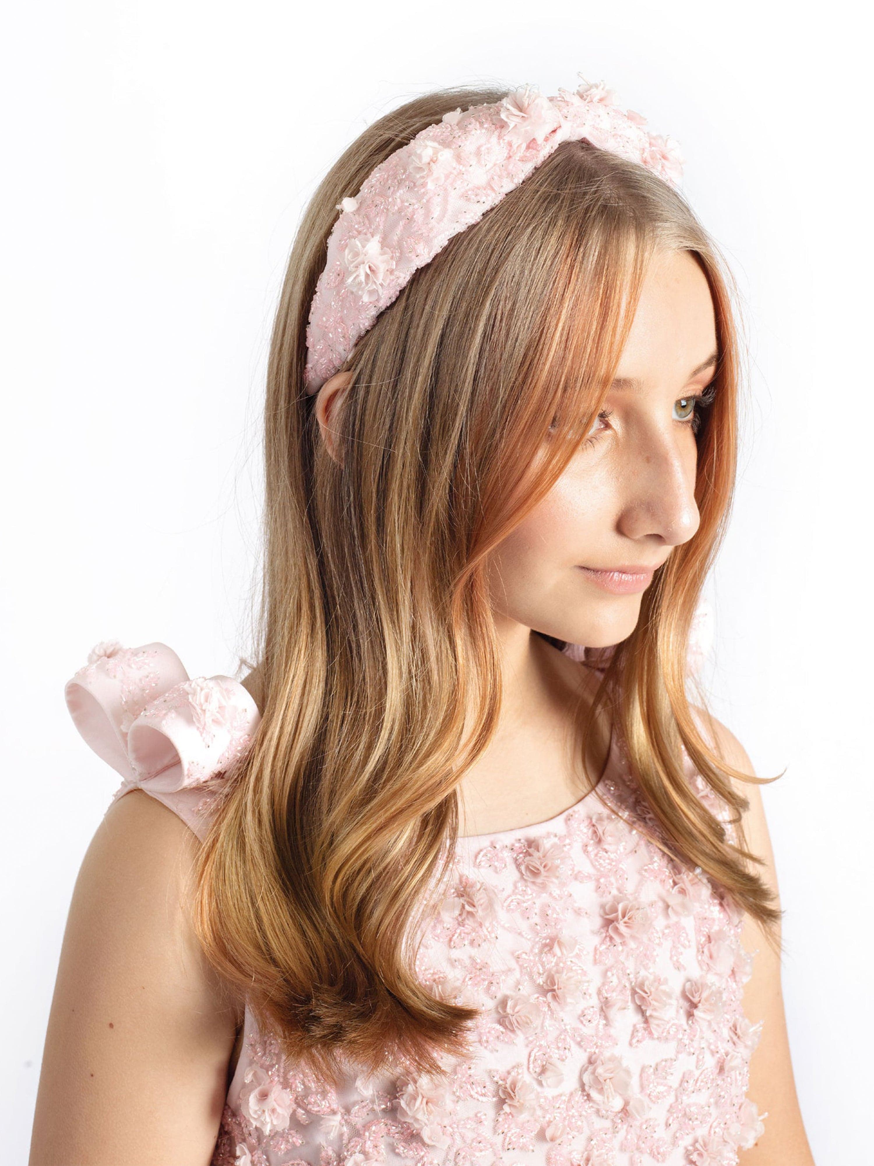 Maison Ava Girls Fllorentina Headband in Pink