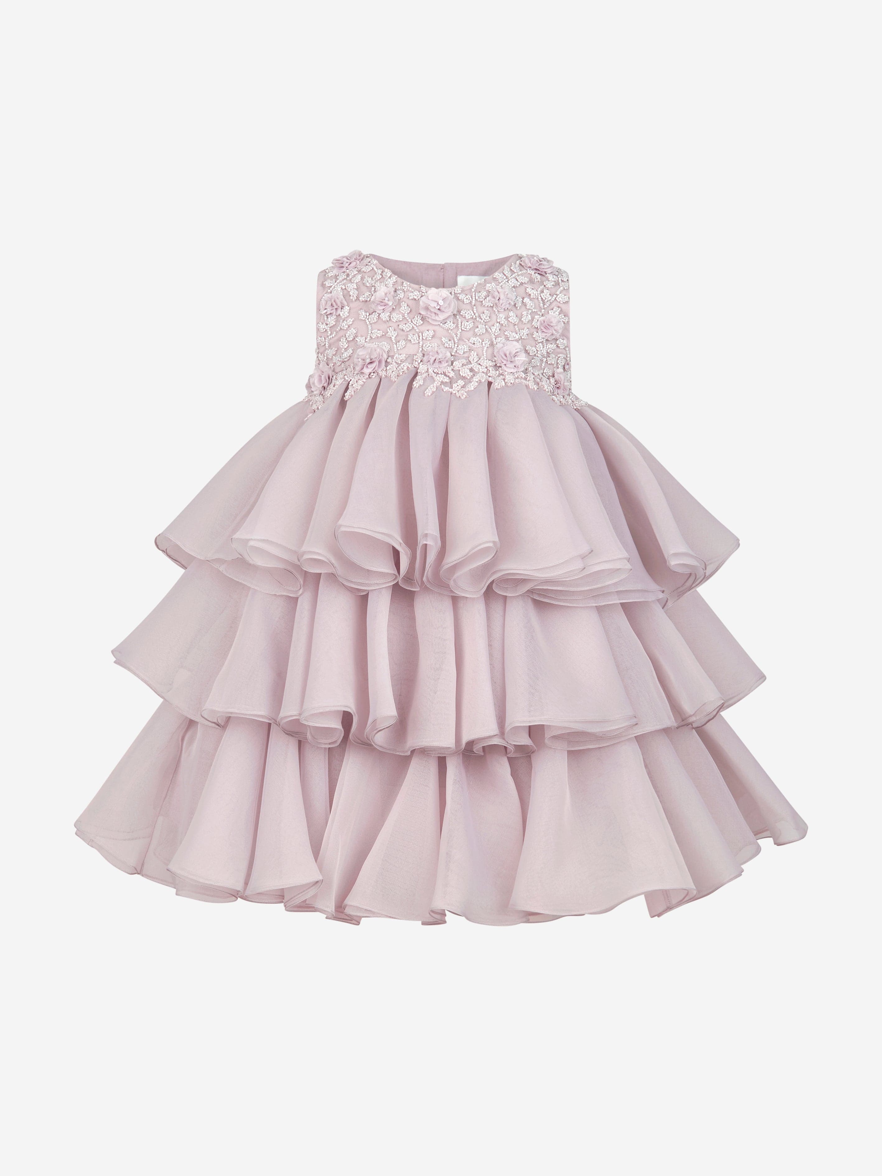 Maison Ava Girls Lumi Dress in Misty Lavender