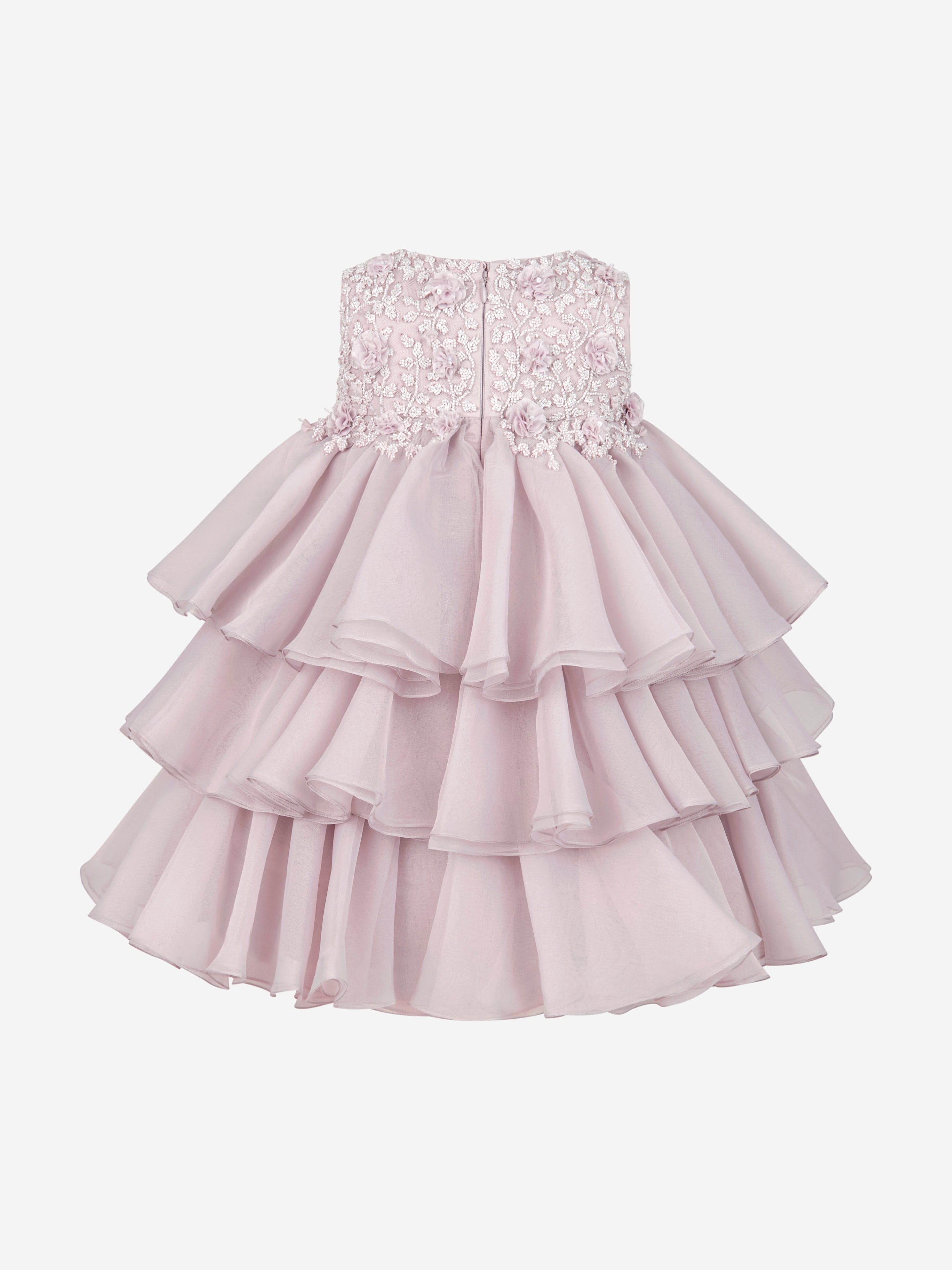 Maison Ava Girls Lumi Dress in Misty Lavender