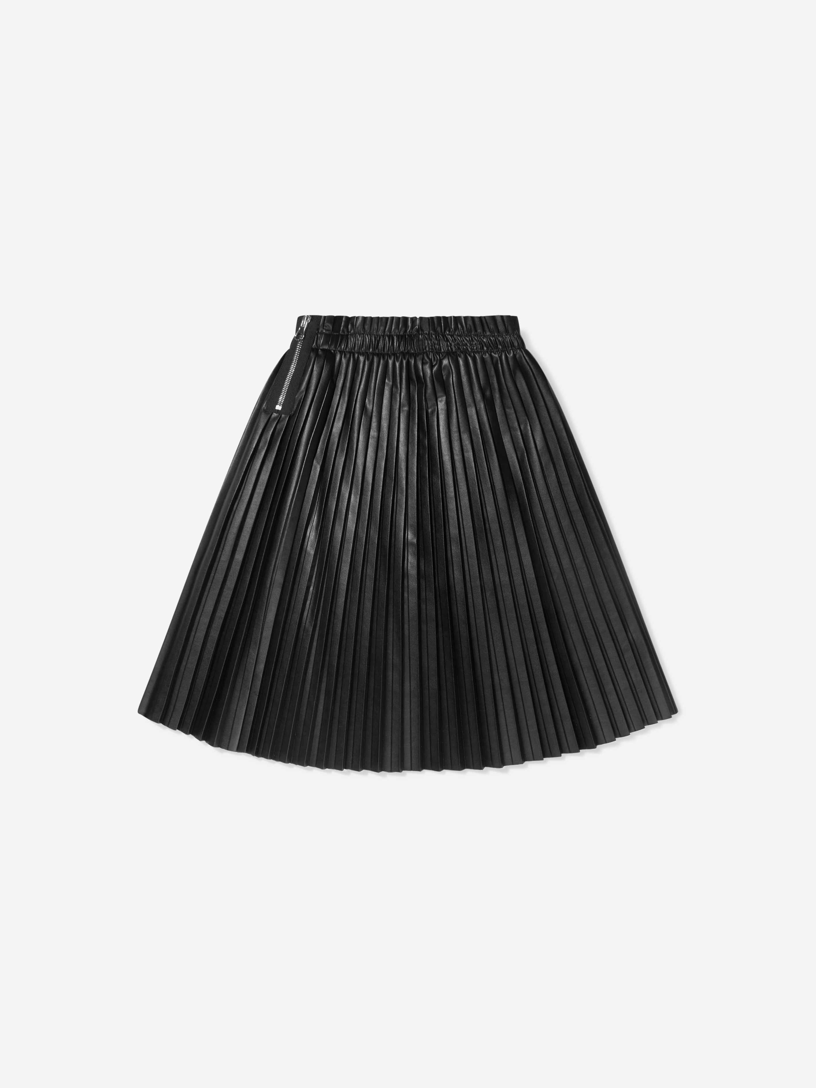 MM6 Maison Margiela Girls Faux Leather Pleated Skirt