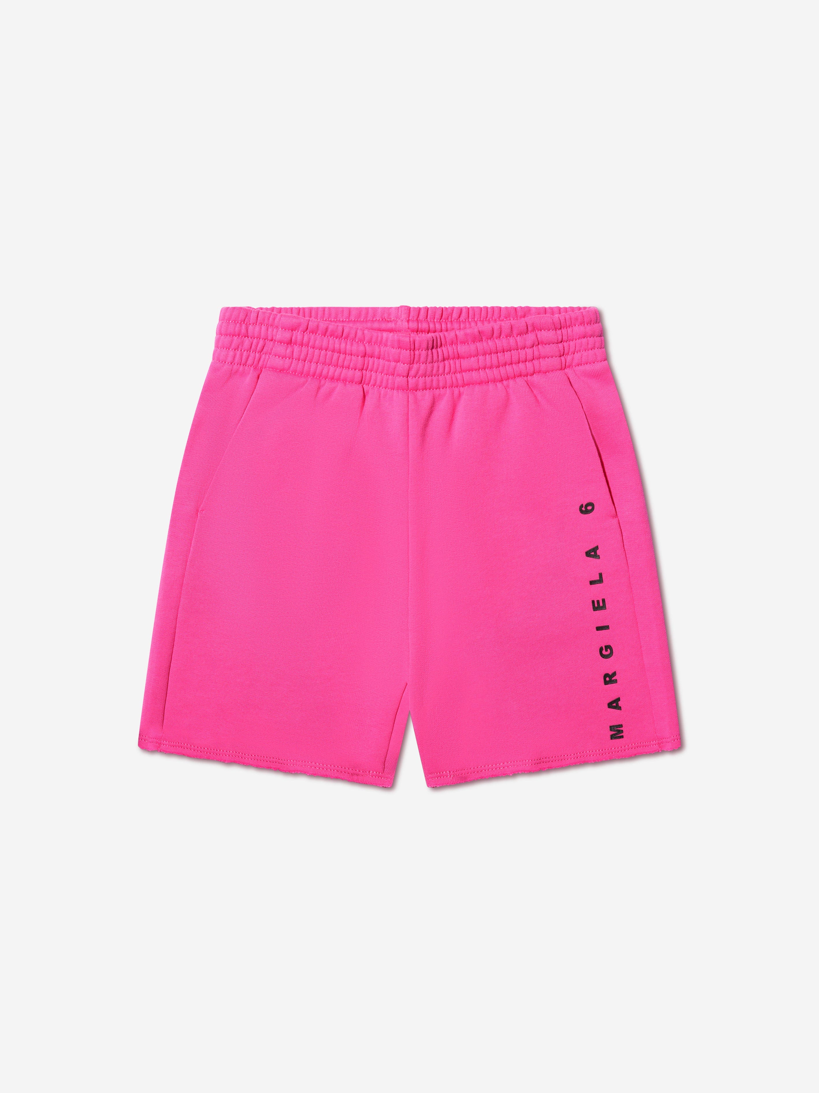 MM6 Maison Margiela Kids Logo Shorts In Pink