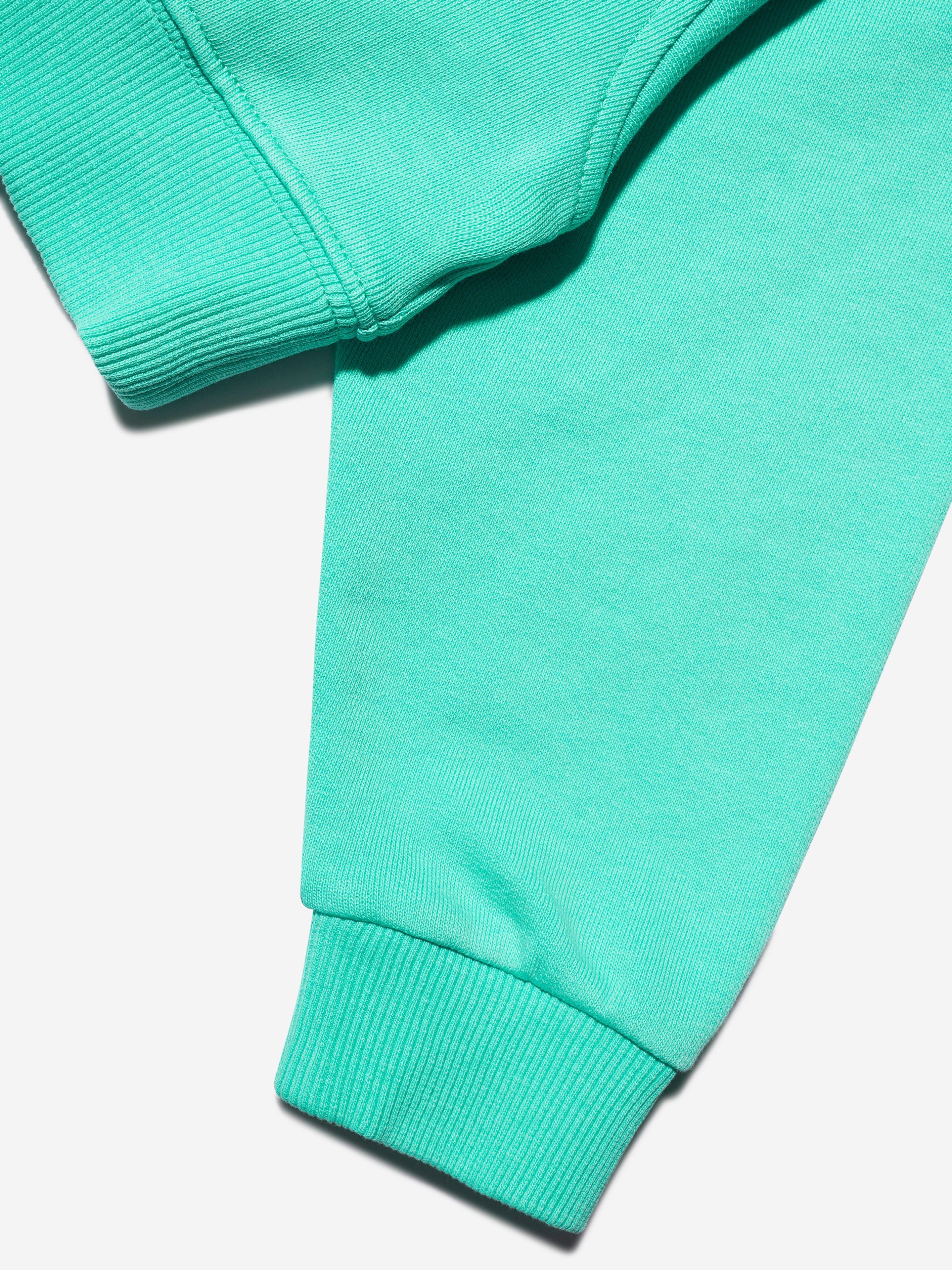 MM6 Maison Margiela Kids Cropped Logo Sweatshirt In Aquamarine