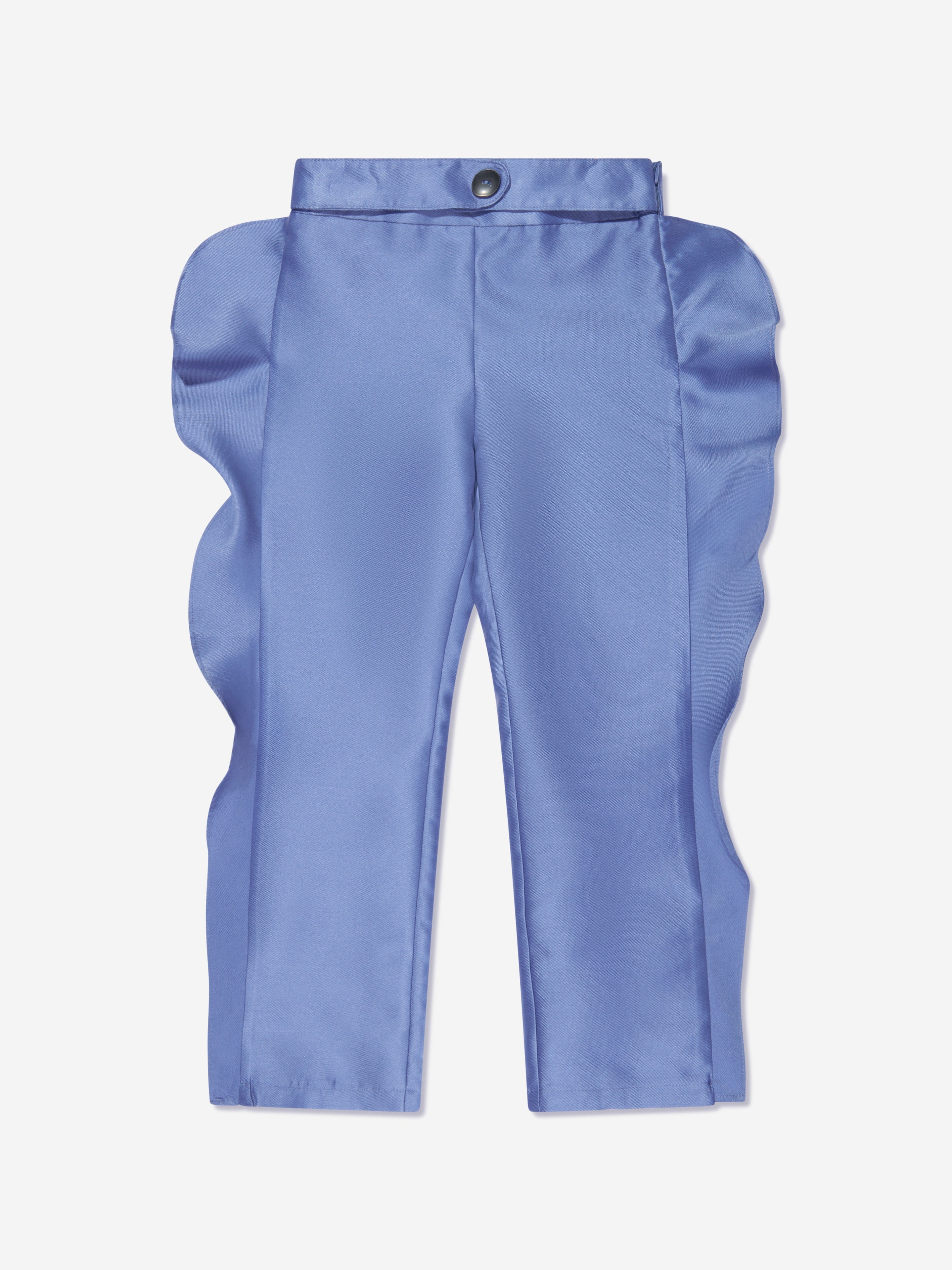 Mama Luma Girls Ruffle Trousers in Blue