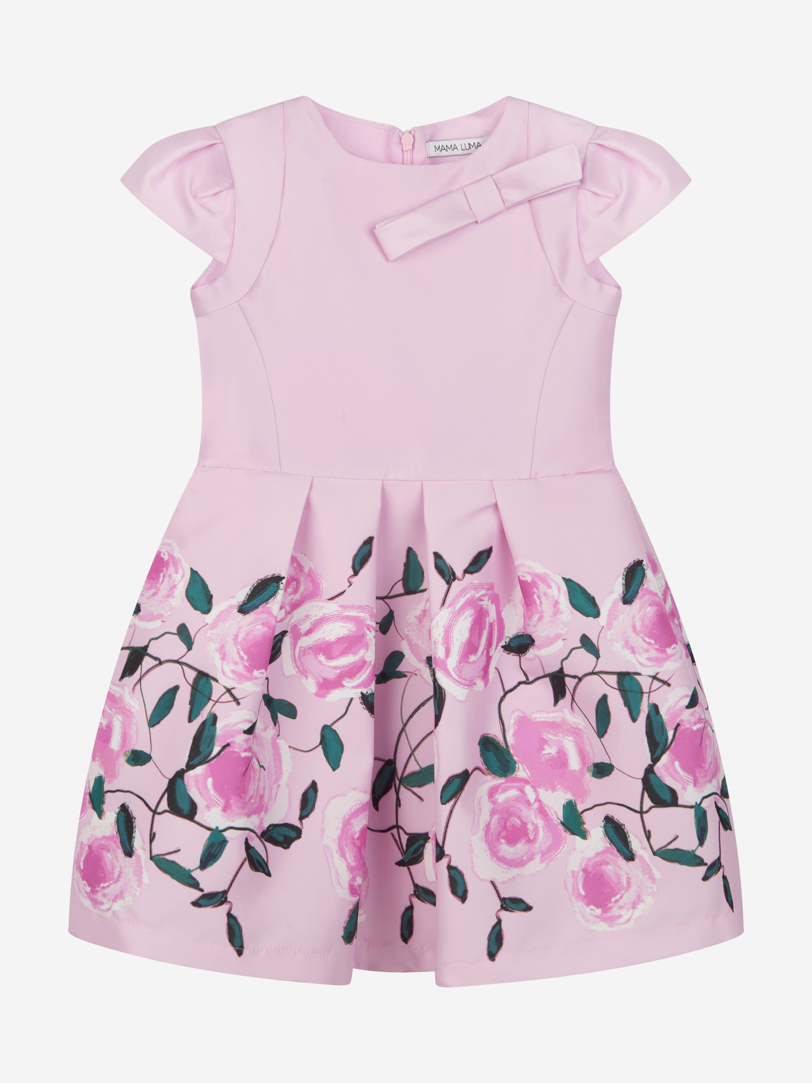 Mama Luma Girls Flowers Dress in Pink