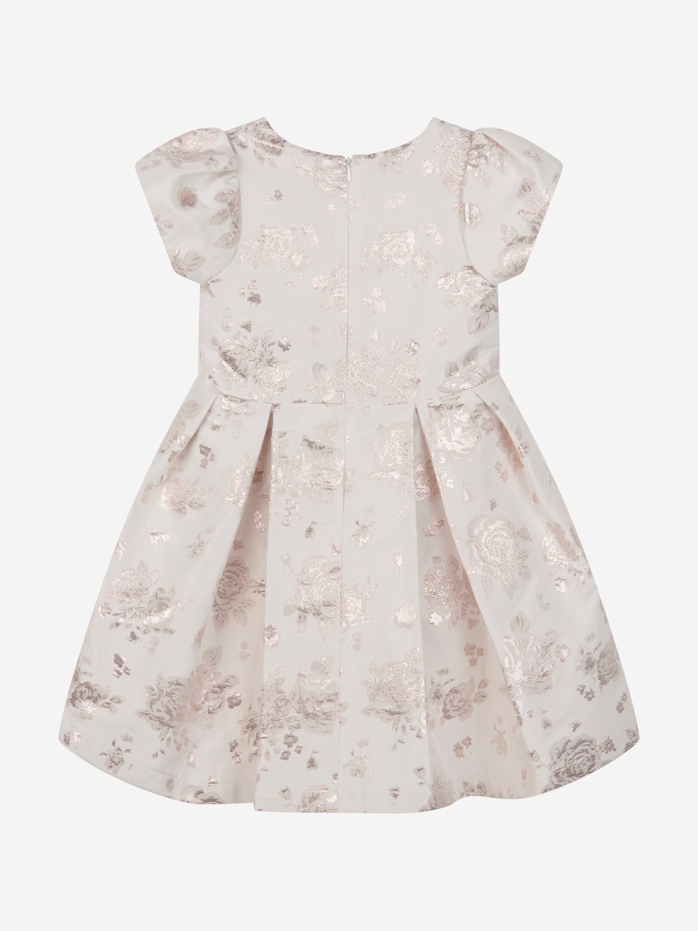 Mama Luma Girls Jacquard Occasion Dress in Gold