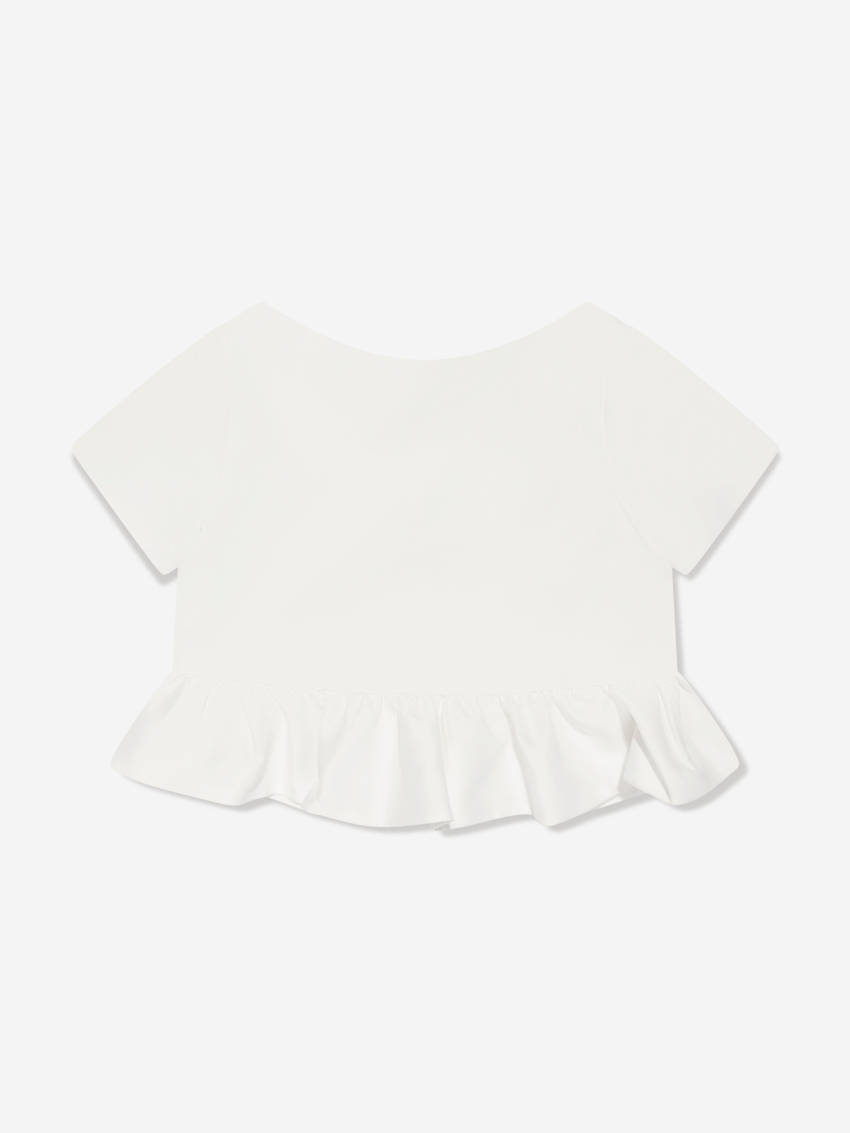 Mama Luma Girls Ruffle Blouse in Ivory