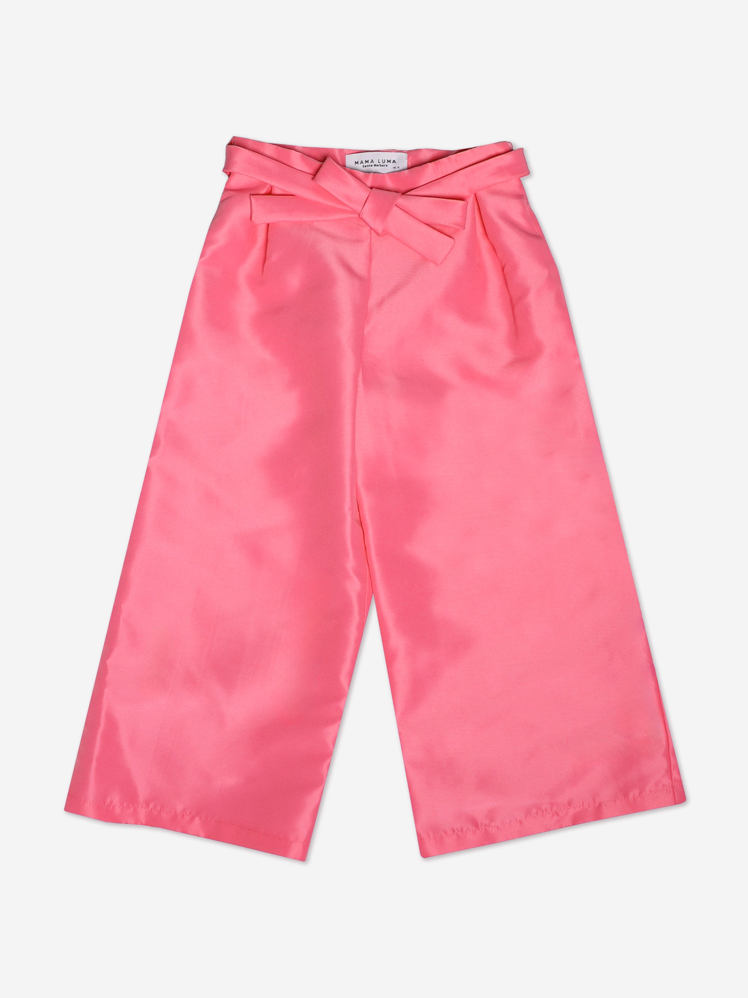 Mama Luma Girls Wide Leg Trousers in Pink