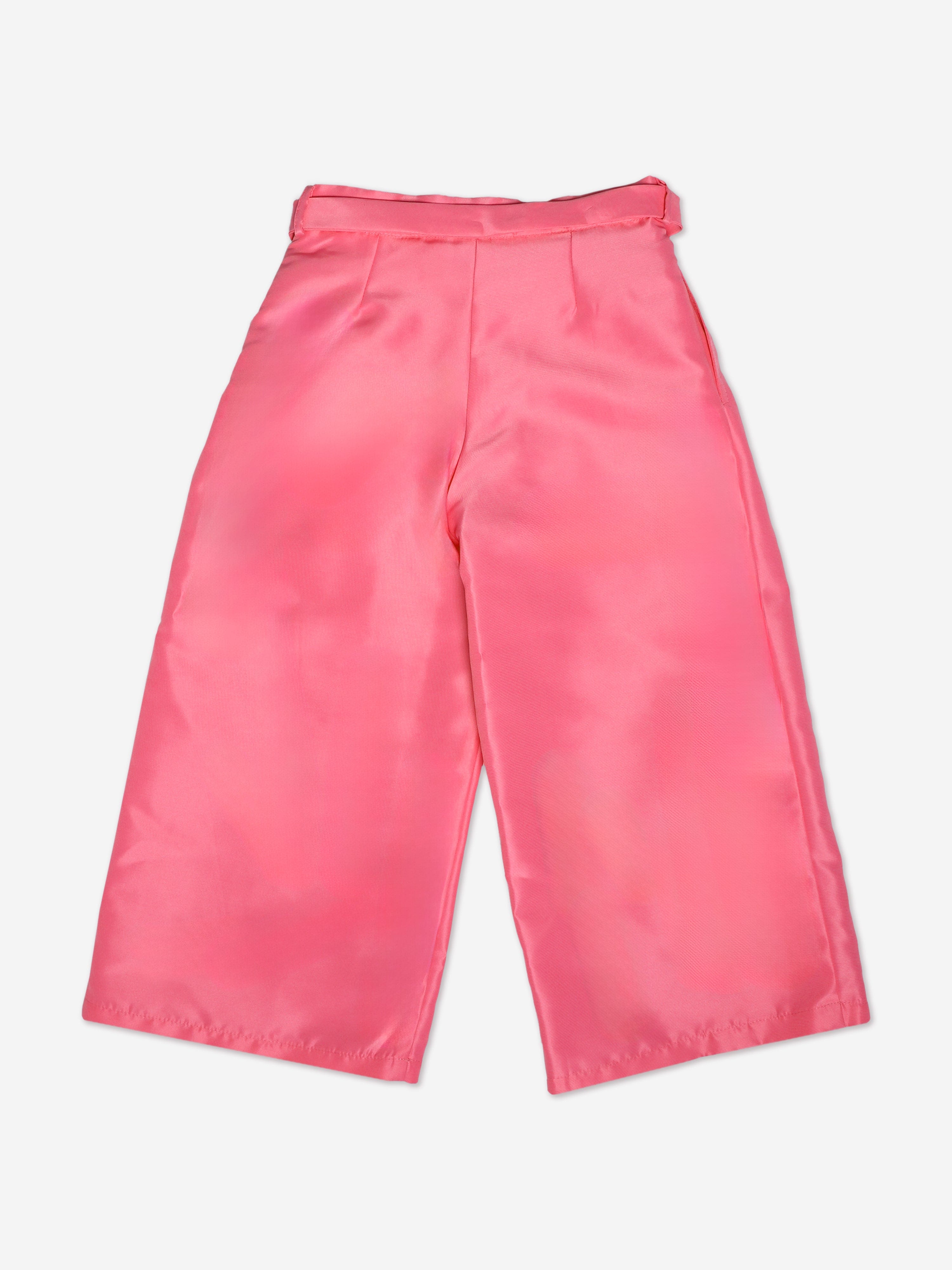 Mama Luma Girls Wide Leg Trousers in Pink