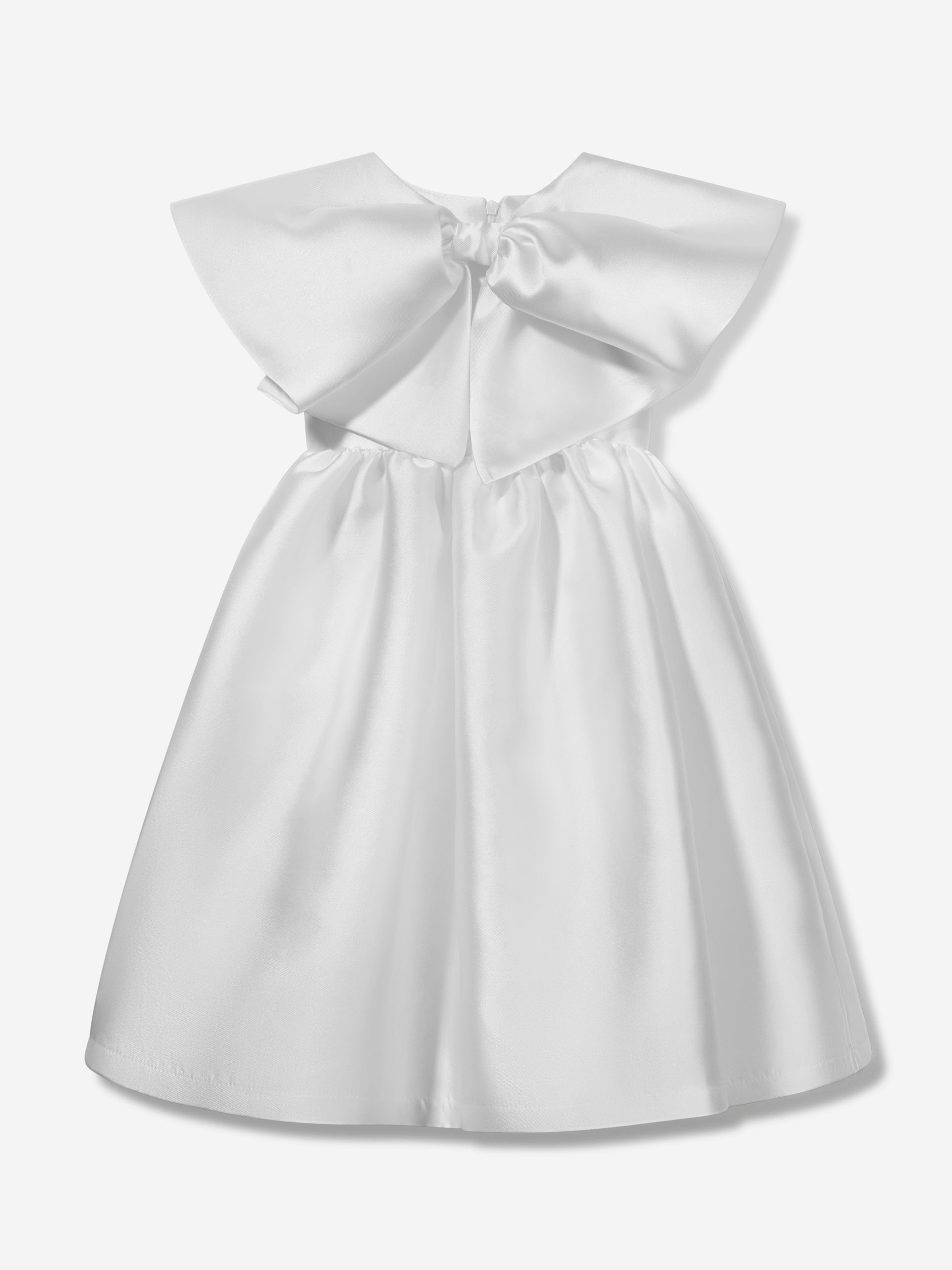 Mama Luma Girls Flared Special Occasiom Dress With Bolero in White