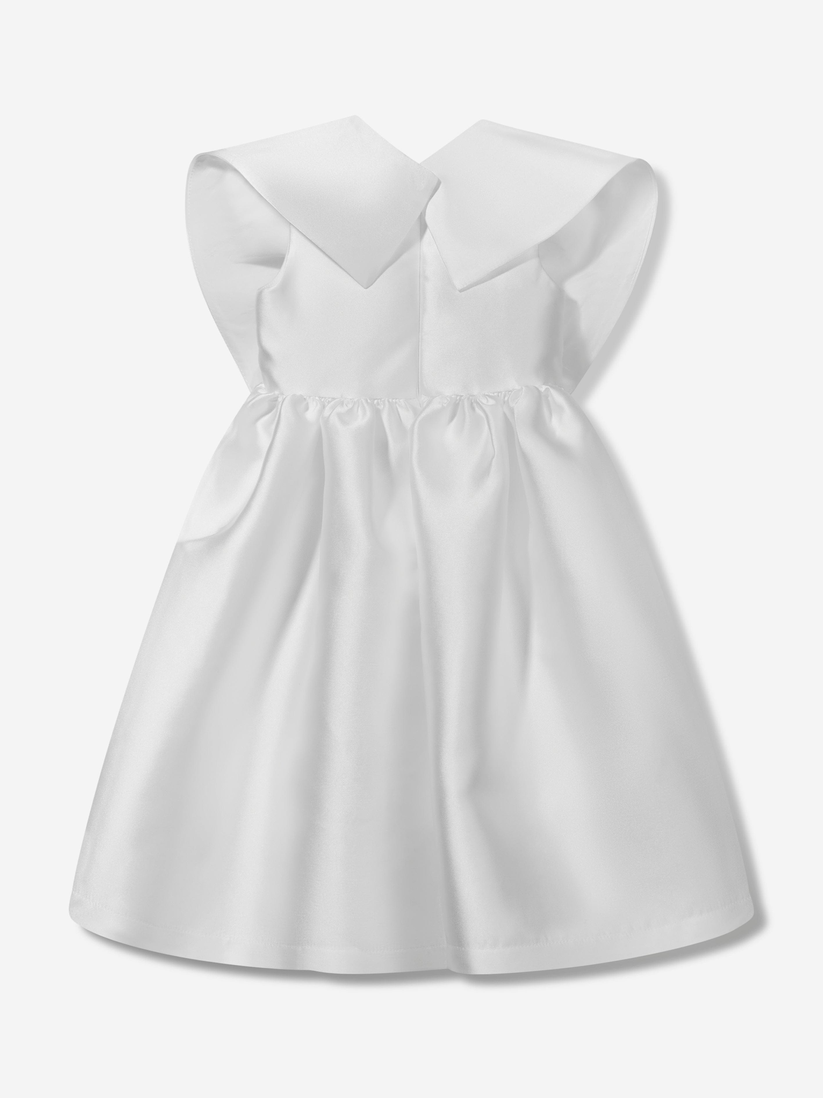 Mama Luma Girls Flared Special Occasiom Dress With Bolero in White