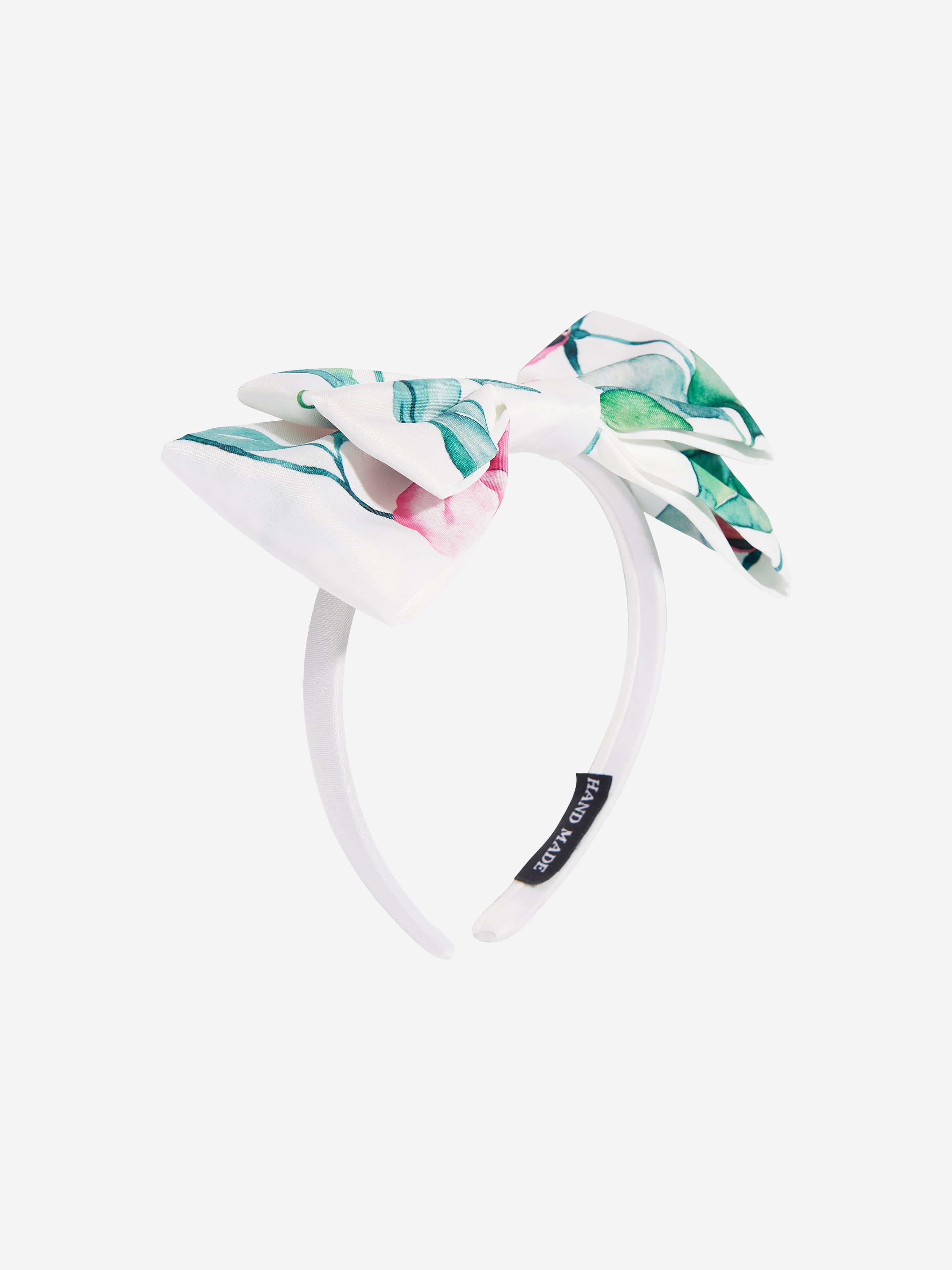 Mama Luma Girls Abstract Leaf Headband in White