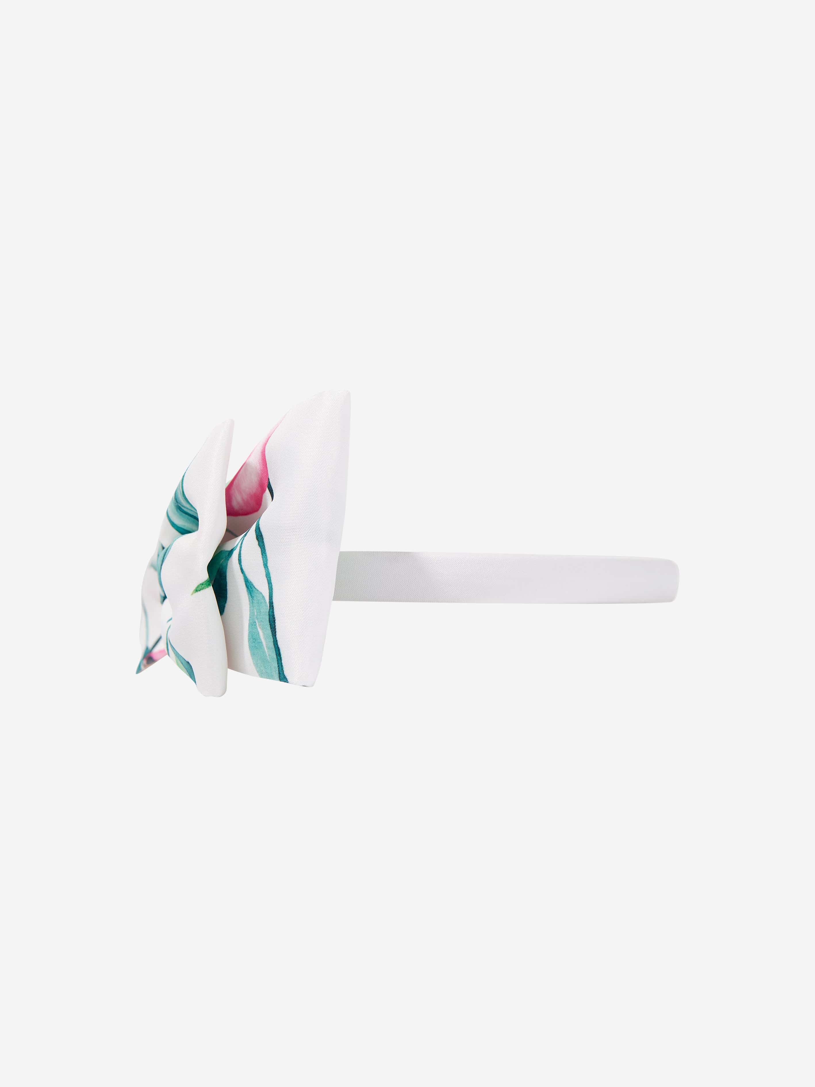 Mama Luma Girls Abstract Leaf Headband in White