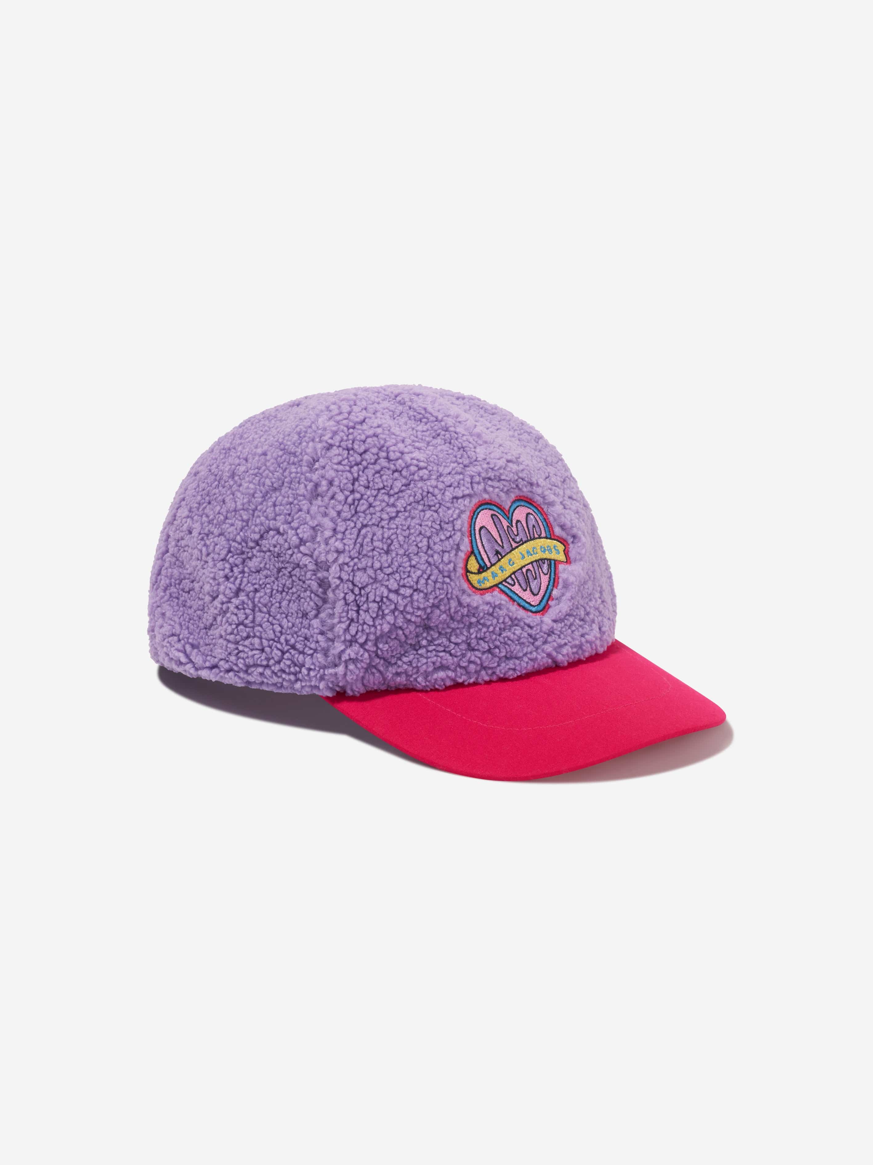 MARC JACOBS Girls Faux Shearling Cap in Purple