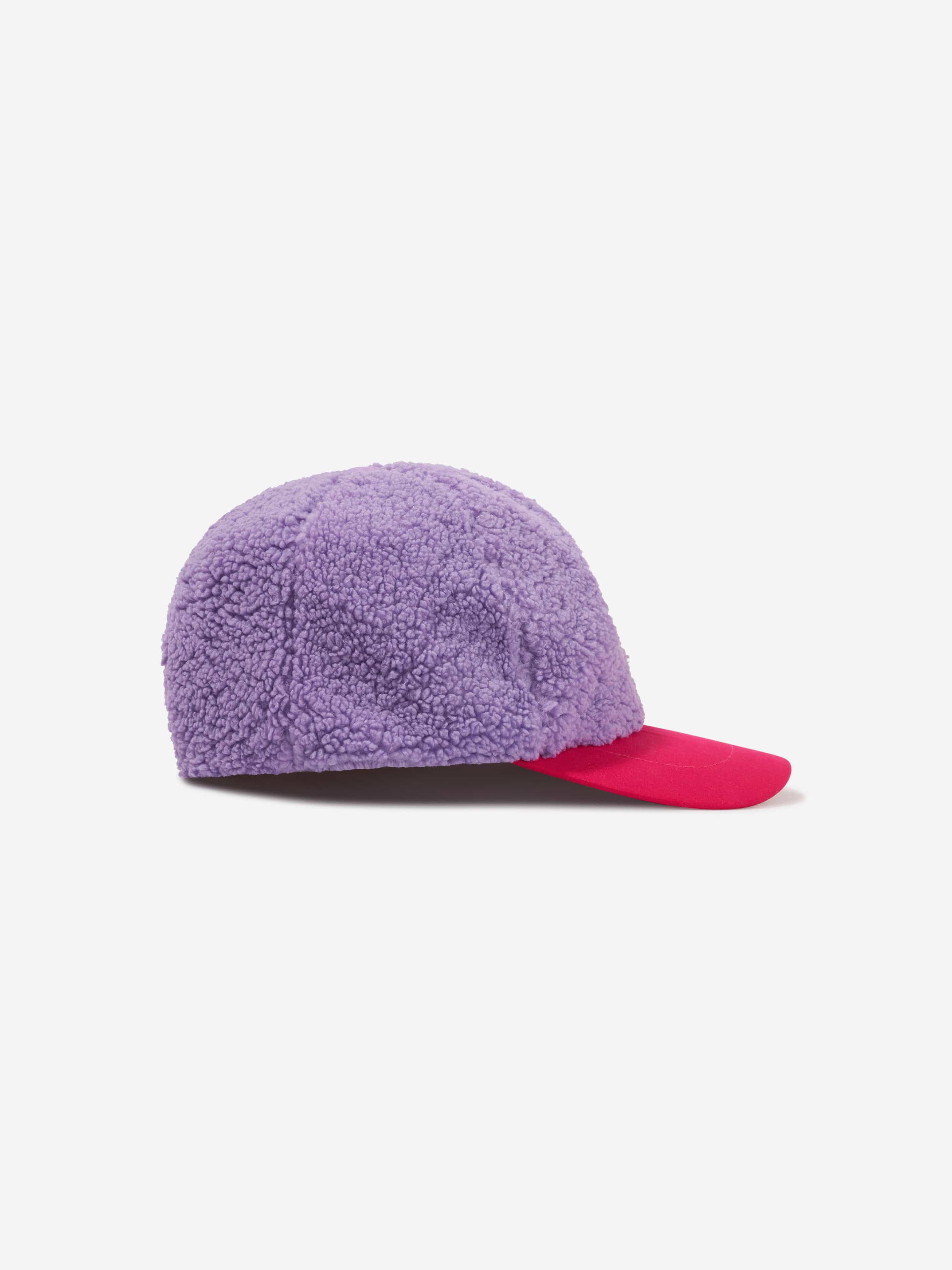 MARC JACOBS Girls Faux Shearling Cap in Purple