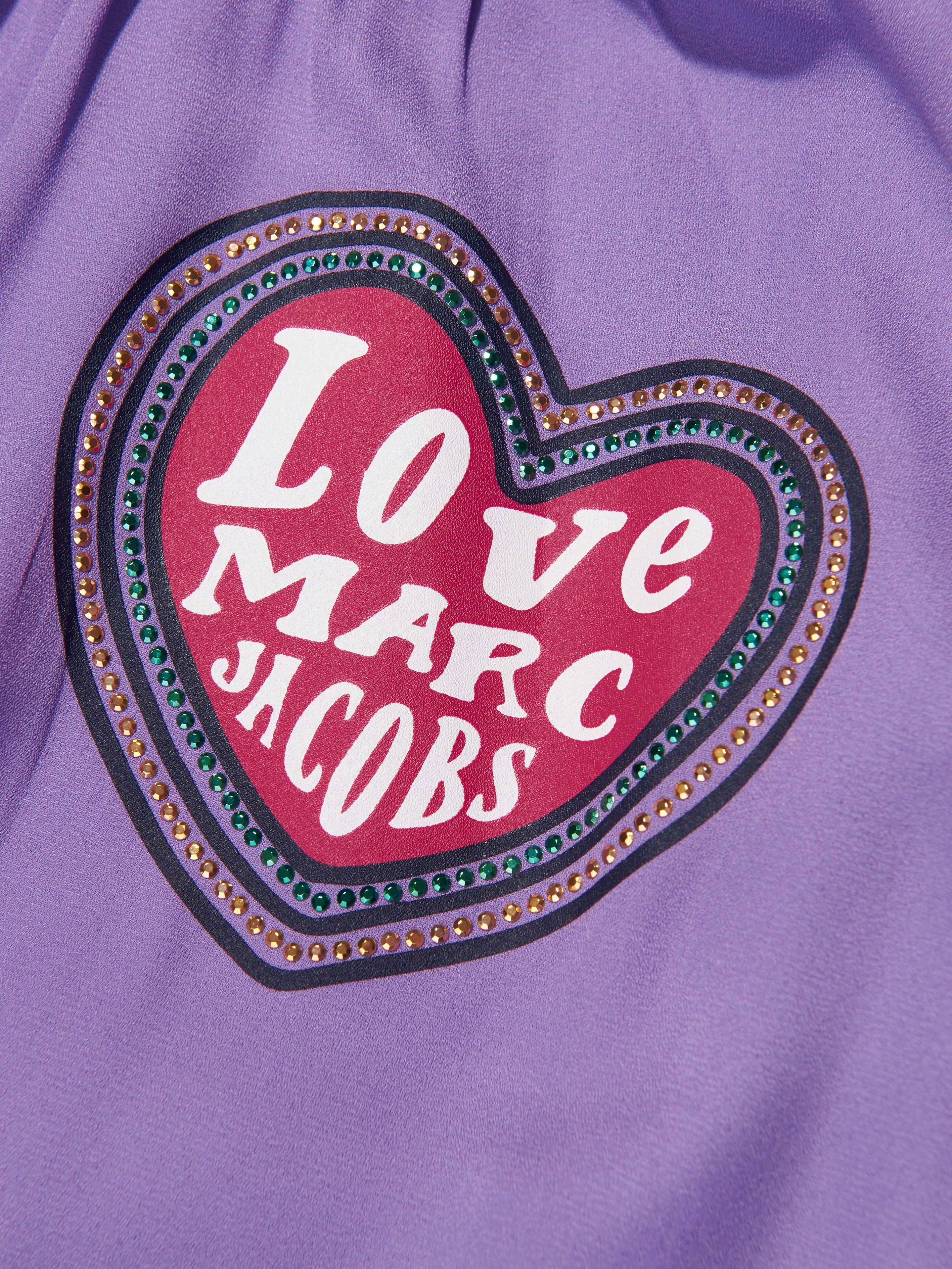 MARC JACOBS Girls Badge Print Dress in Purple