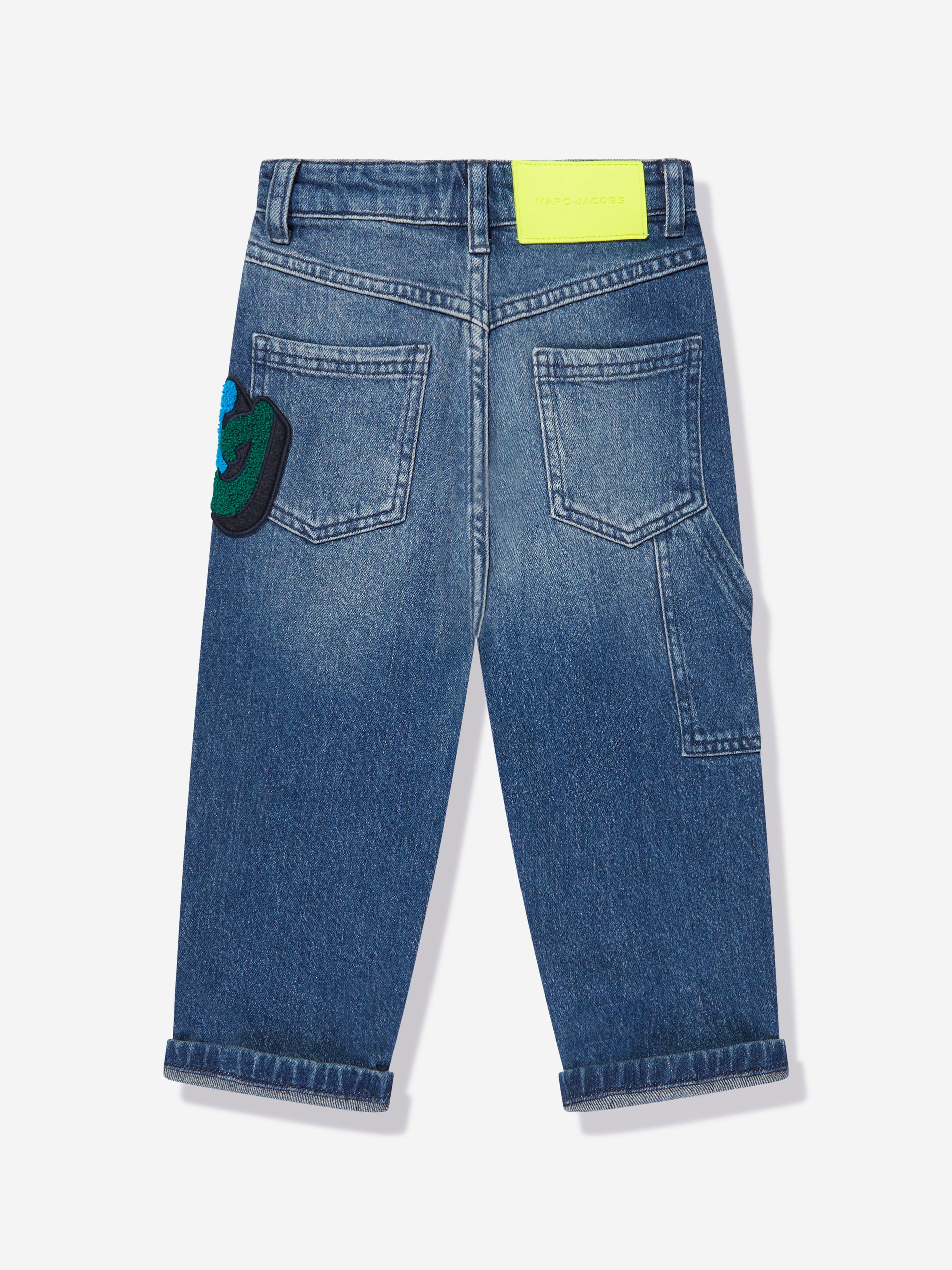 MARC JACOBS Boys Loose Fit Logo Jeans in Blue