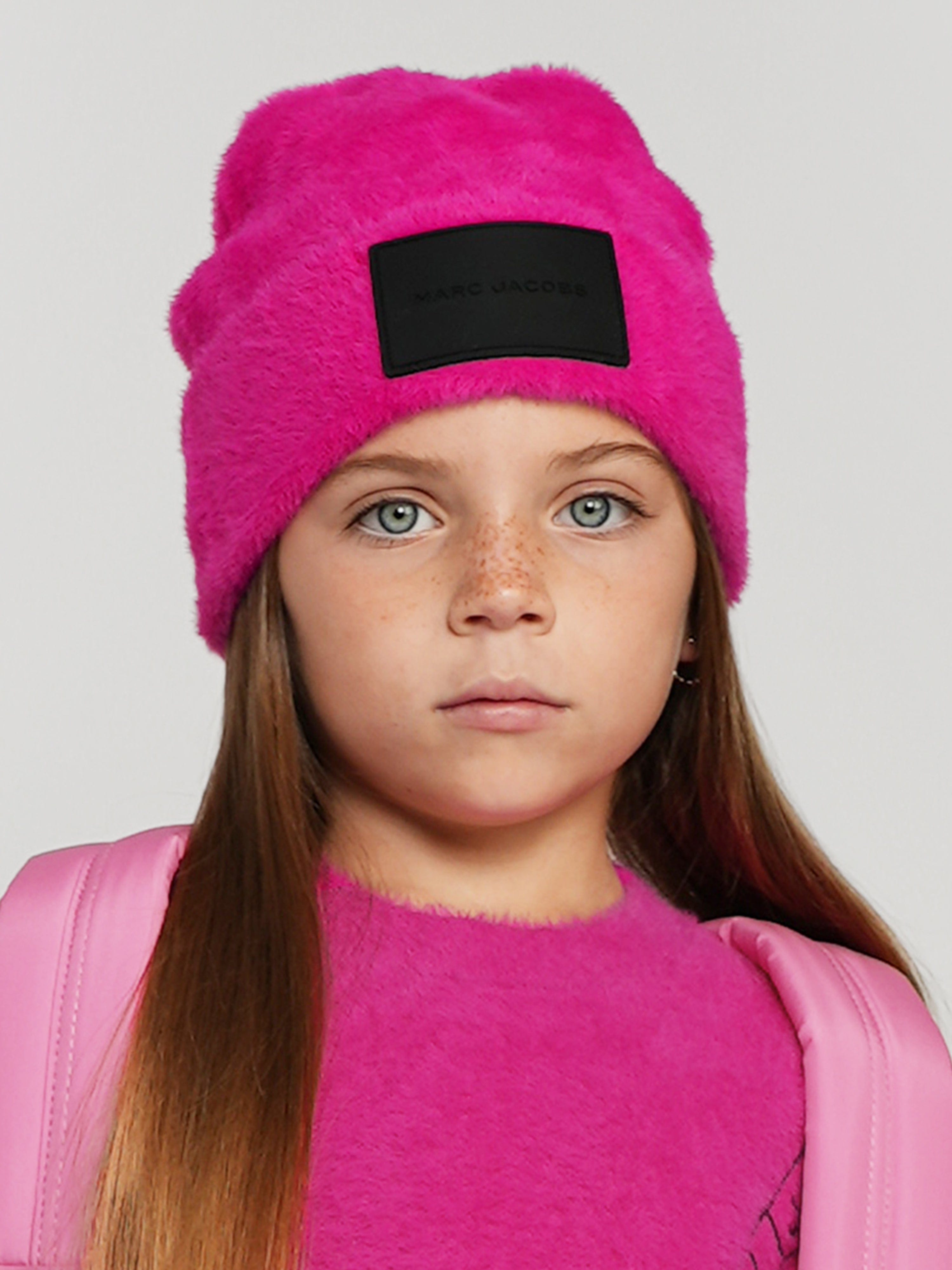 MARC JACOBS Girls Logo Beanie Hat in Pink