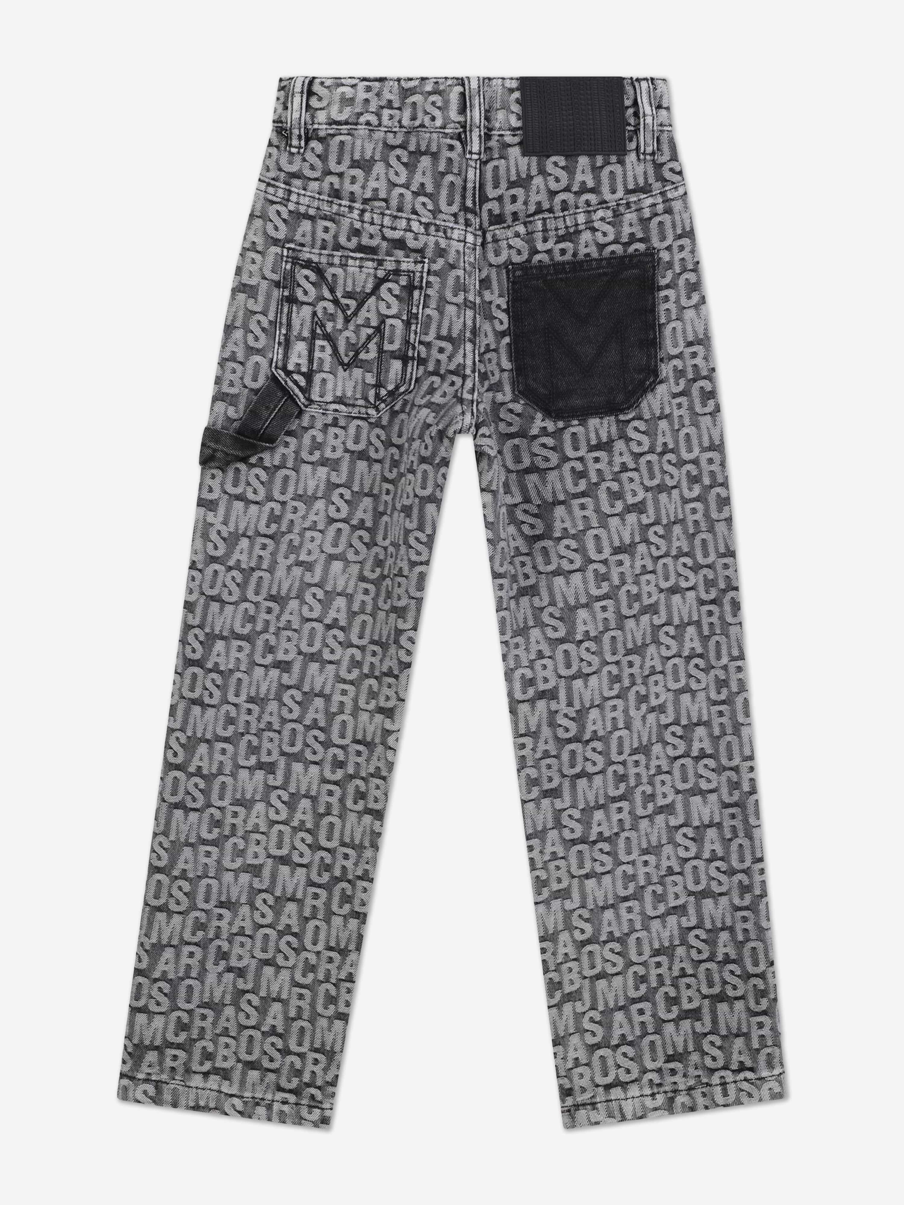 MARC JACOBS Boys Jacquard Logo Jeans in Black
