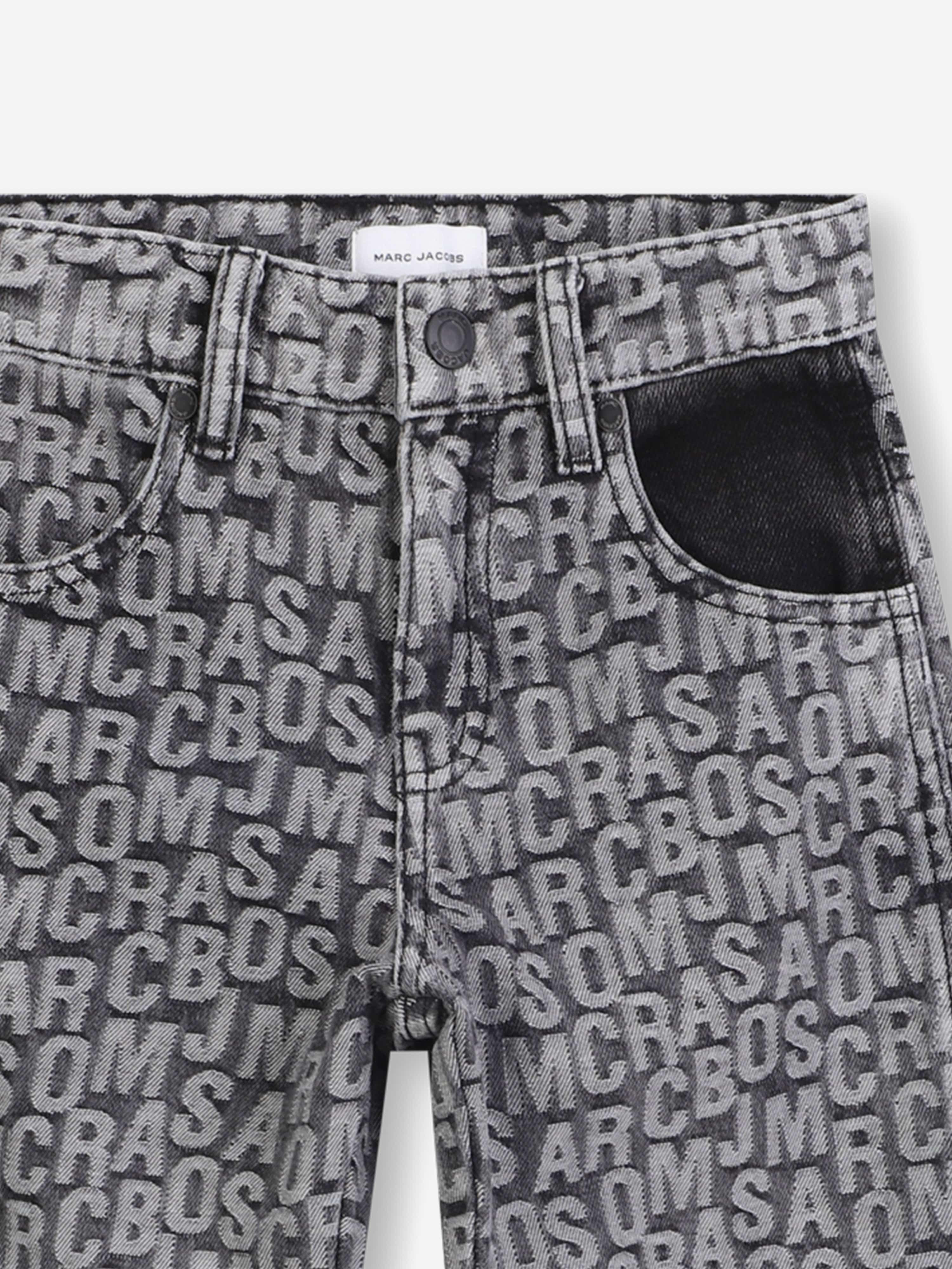 MARC JACOBS Boys Jacquard Logo Jeans in Black