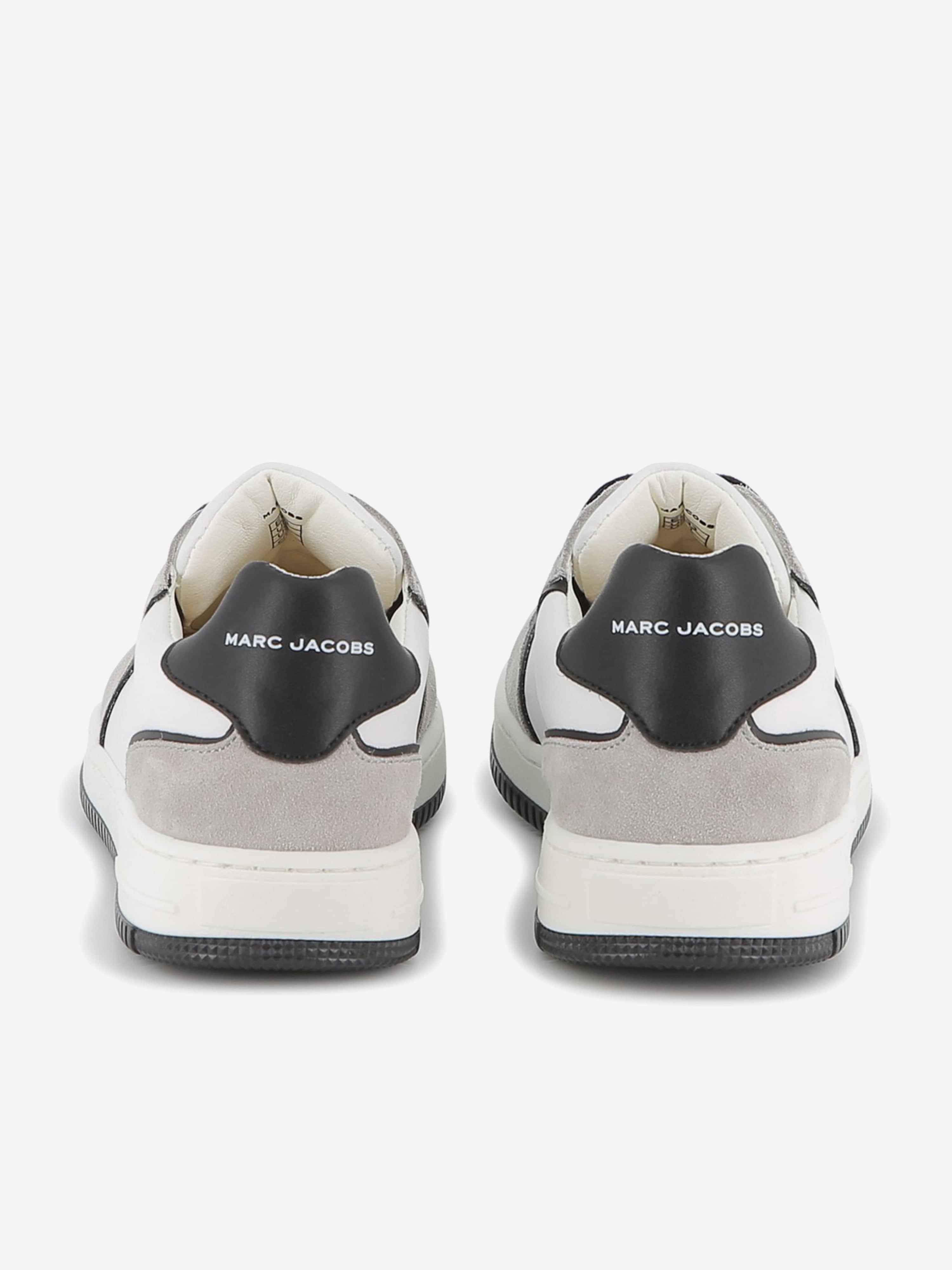 MARC JACOBS Kids Leather Logo Lace-Up Trainers in White