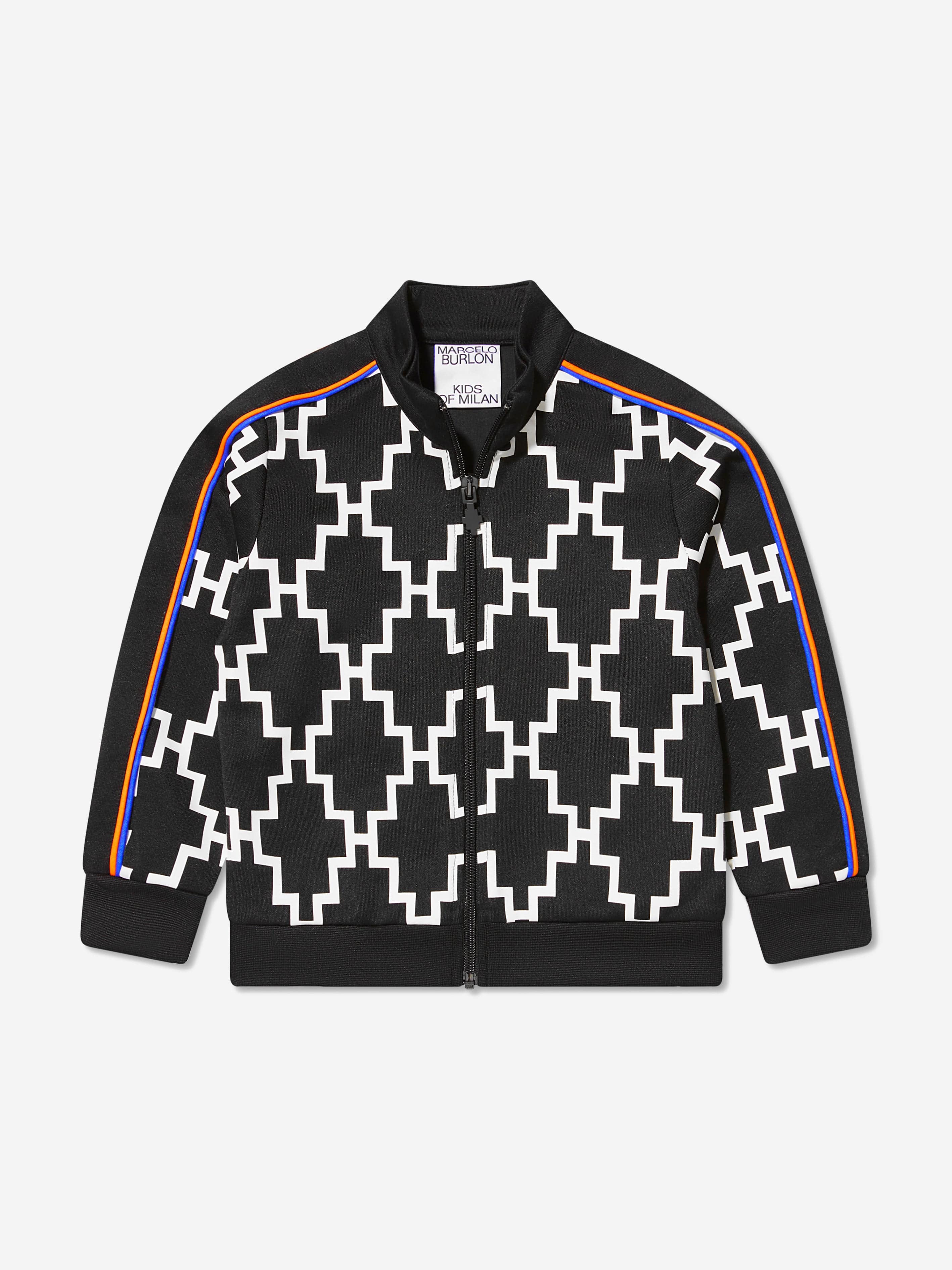 Marcelo Burlon Boys Cross Piping Track Zip Up Top