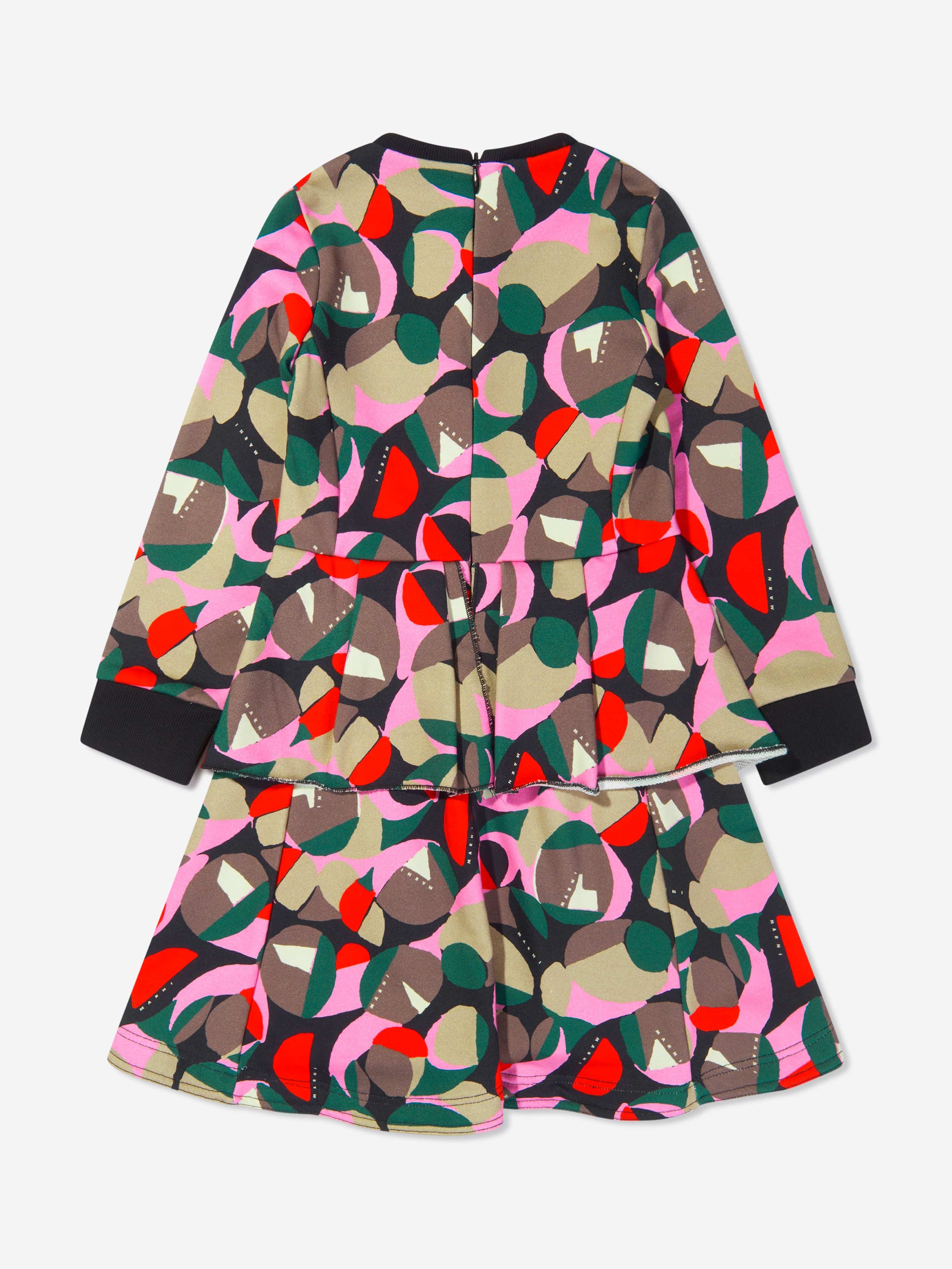 MARNI Girls Long Sleeve Patterned Dress