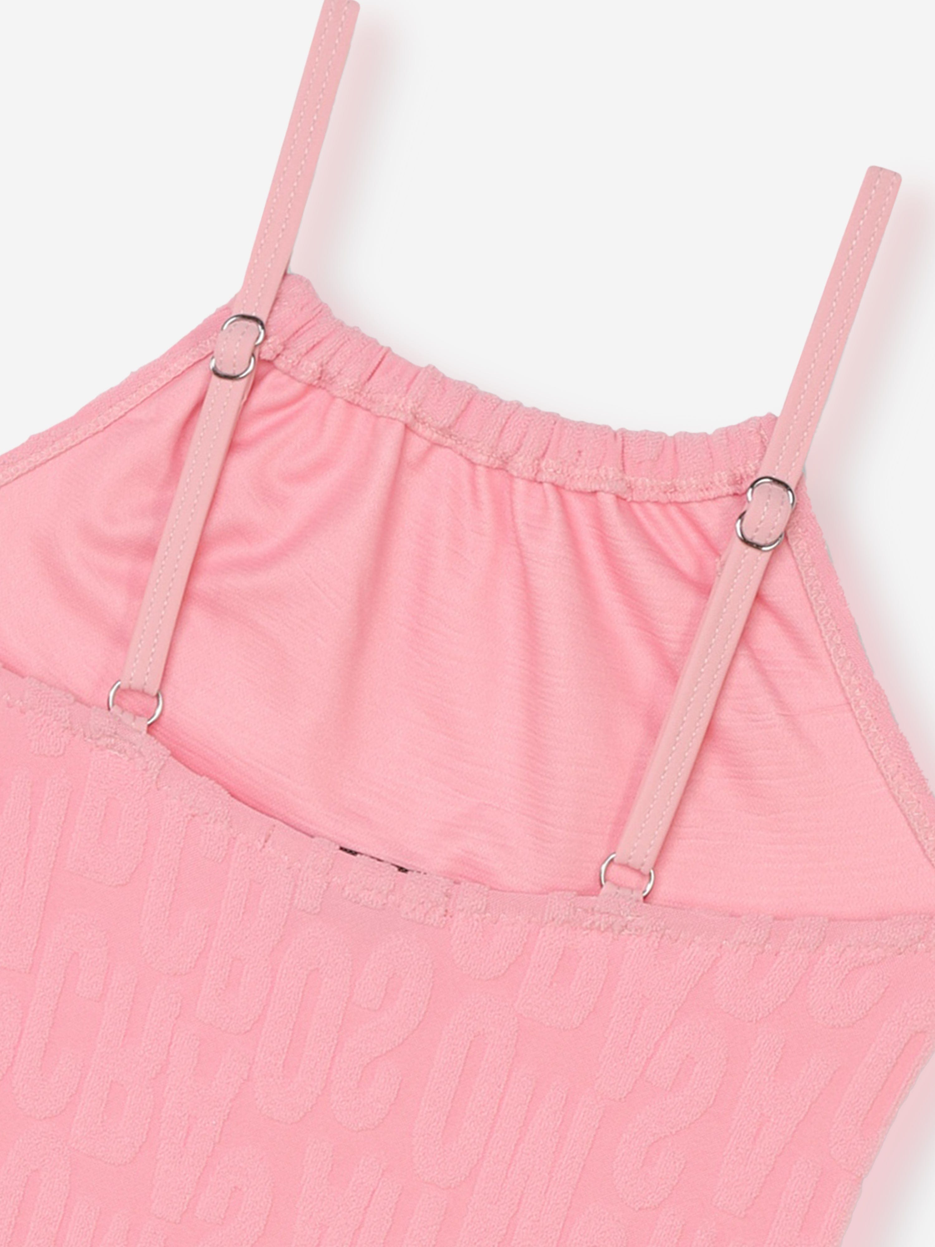 MARC JACOBS Girls Logo Swimsuit in Pink