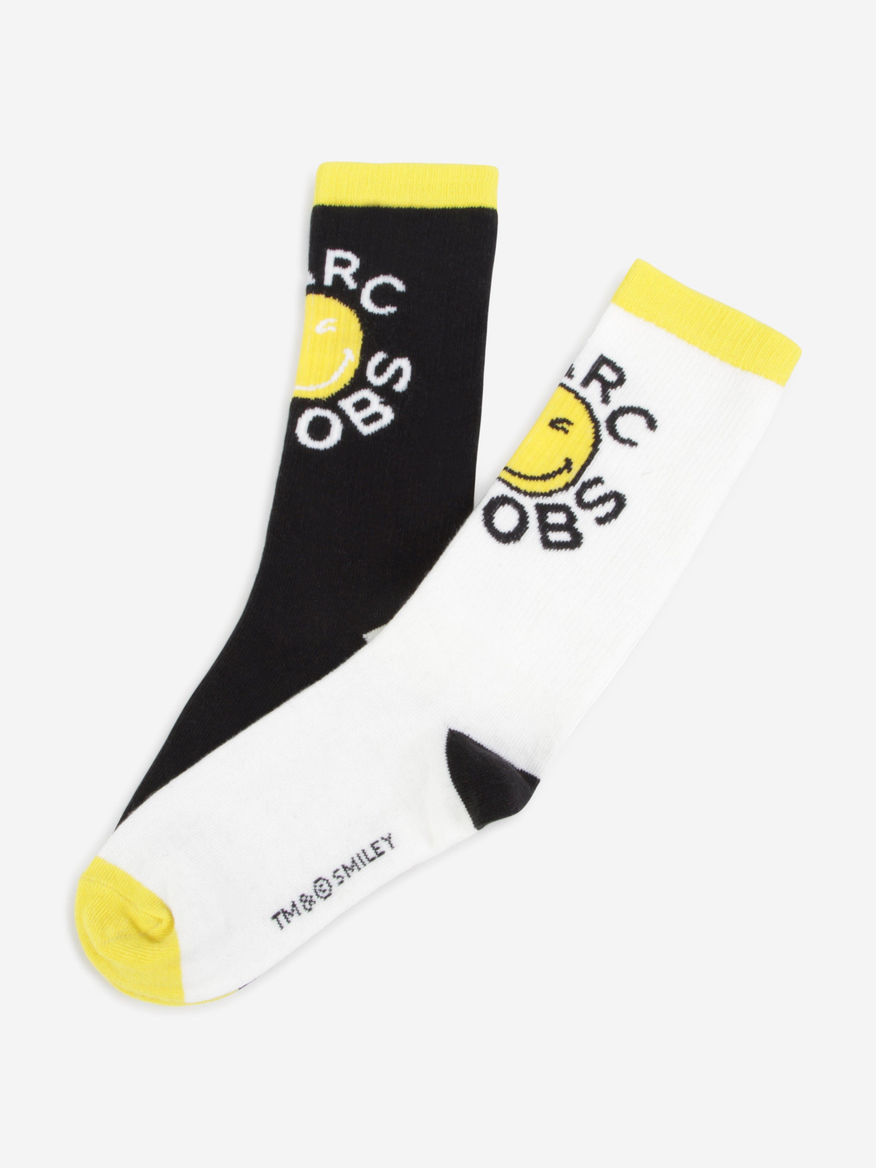 MARC JACOBS Kids Smiley Logo Socks in Black