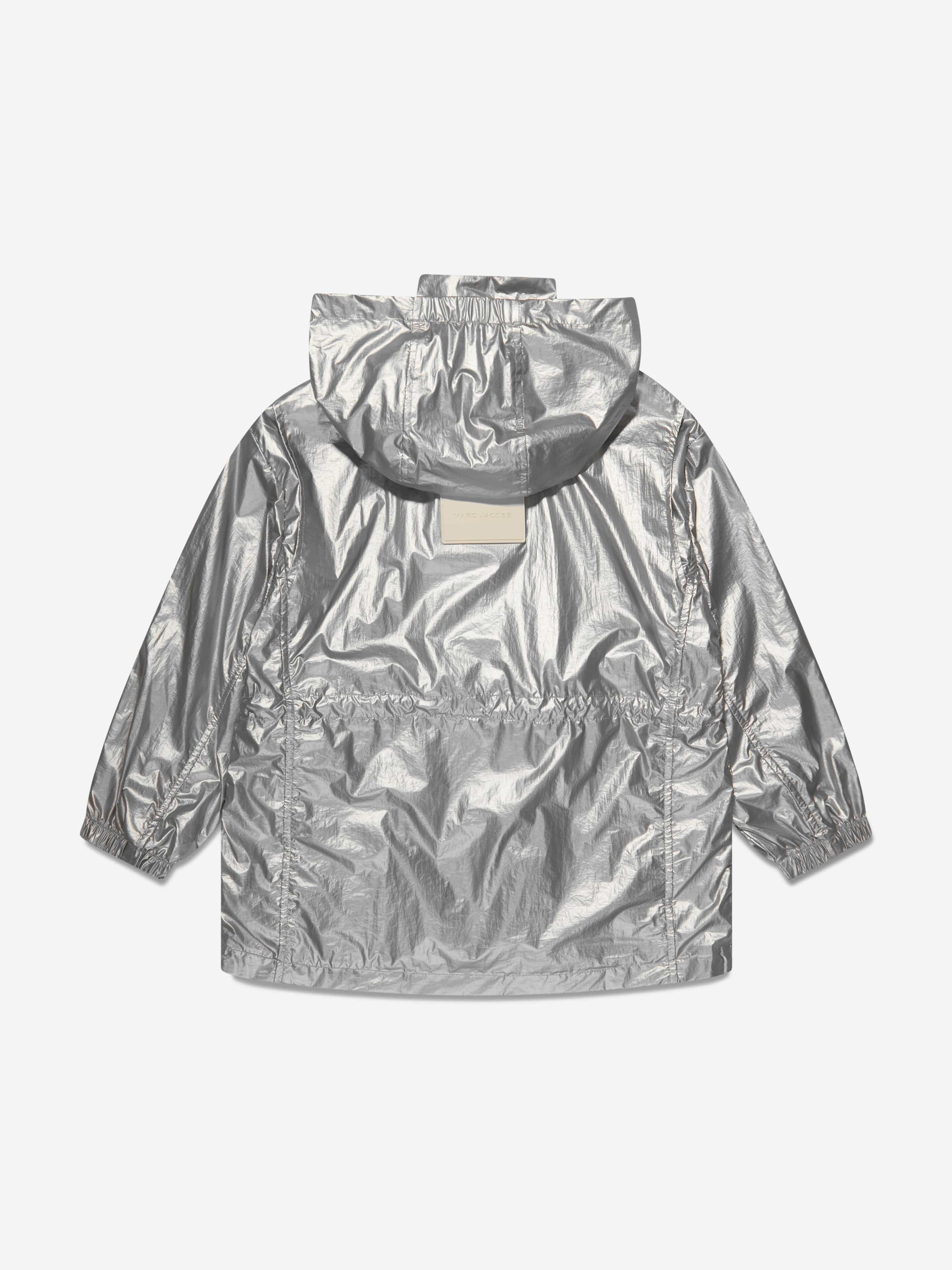 MARC JACOBS Girls Hooded Windbreaker in Silver