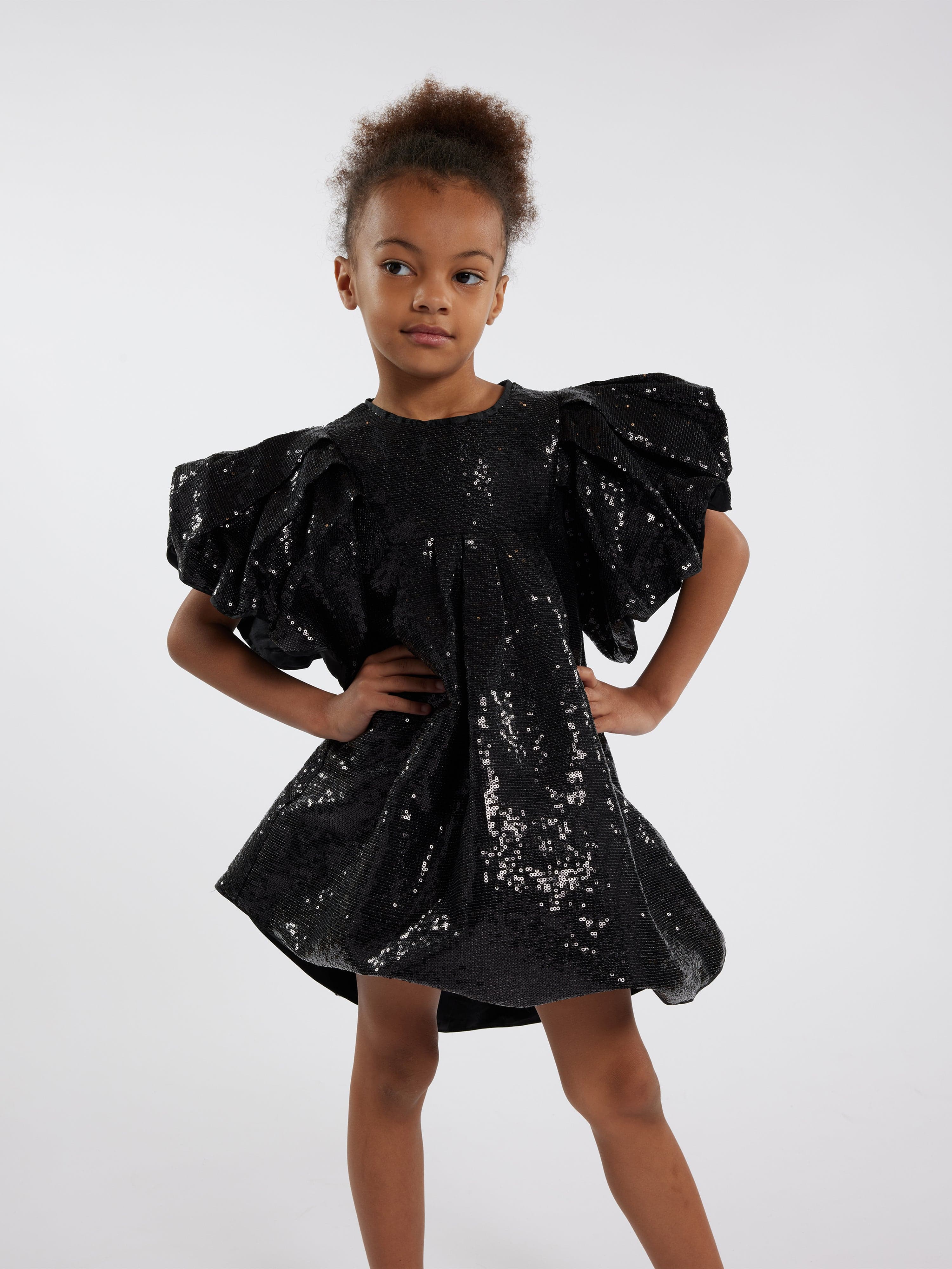 MARC JACOBS Girls Sequinned Occasion Dress in Black