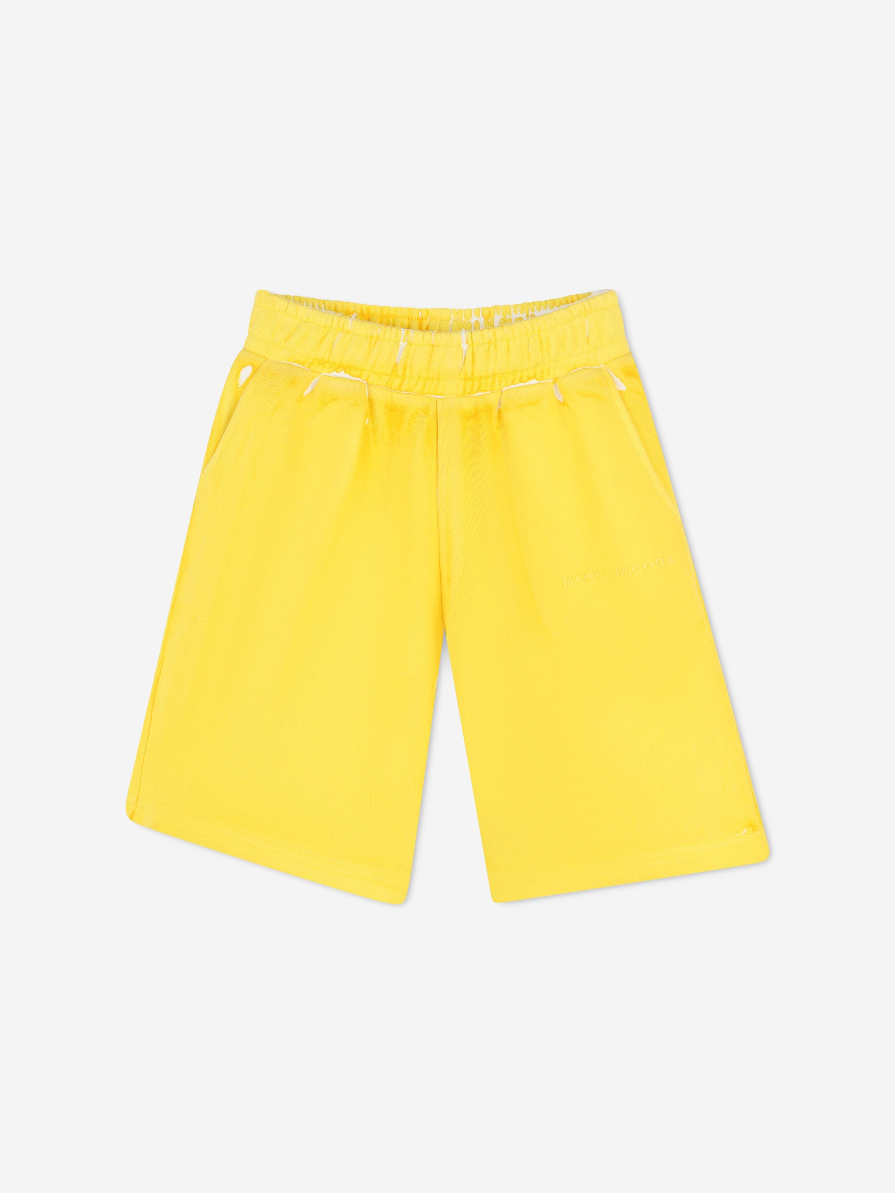MARC JACOBS Kids French Terry Bermuda Shorts in Yellow
